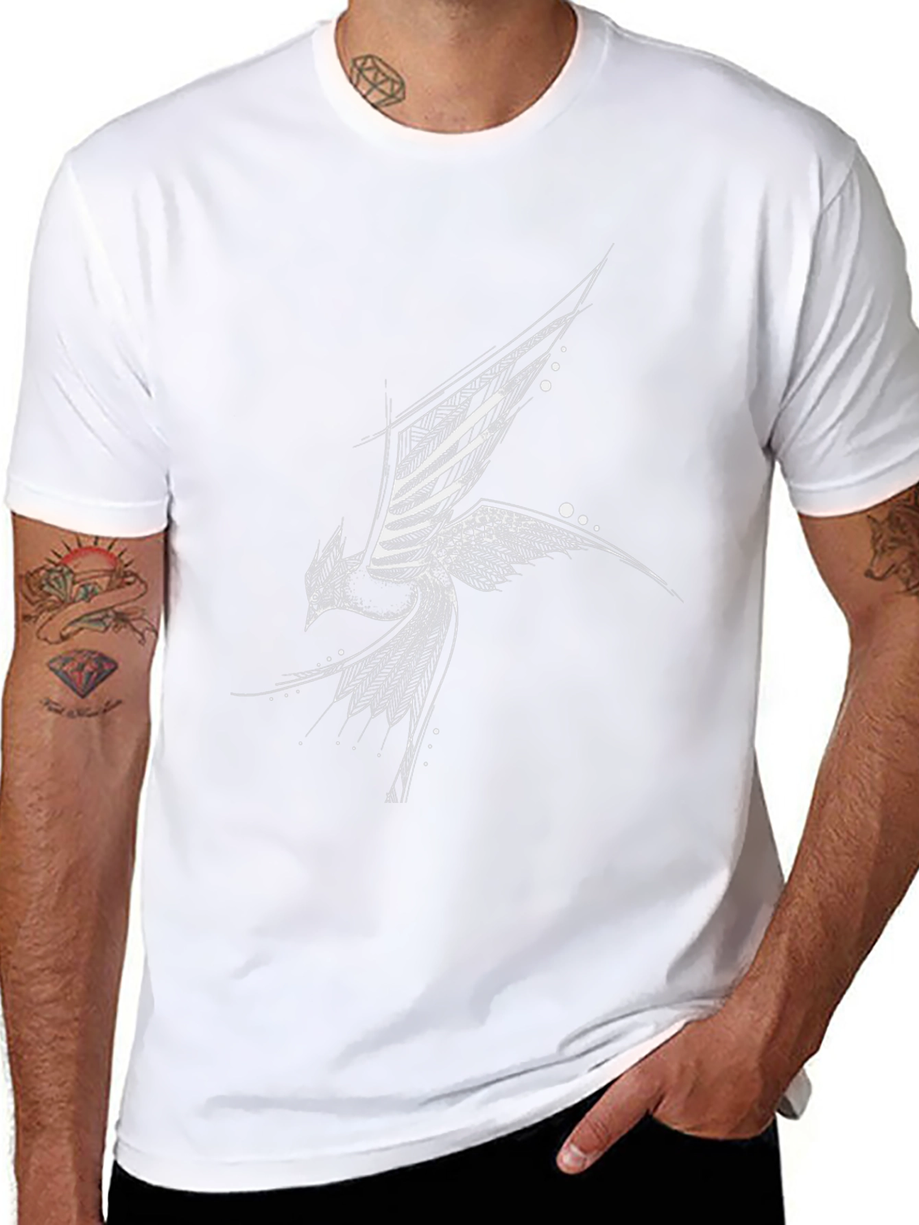Abstract Bird Black T-Shirt