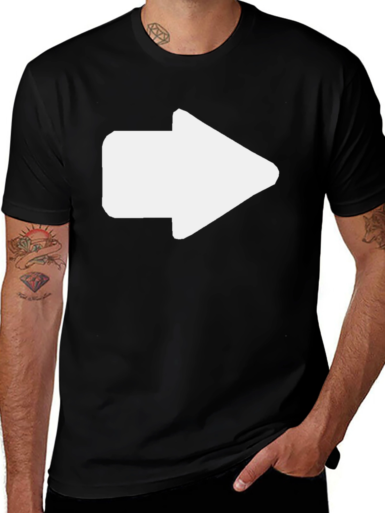 Right Arrow Graphic Tee - Classic Black T-Shirt