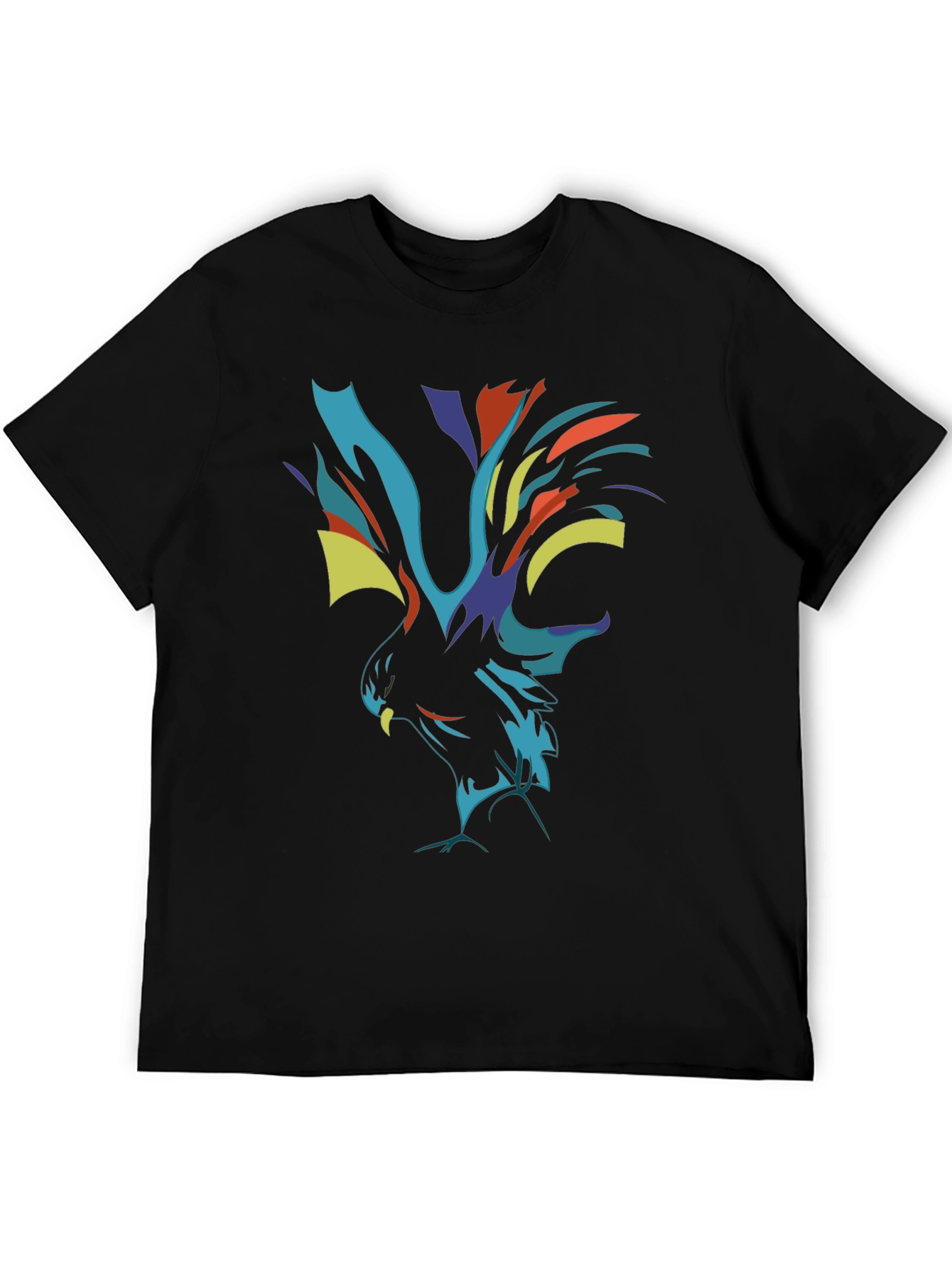 Abstract Phoenix Graphic Black T-Shirt