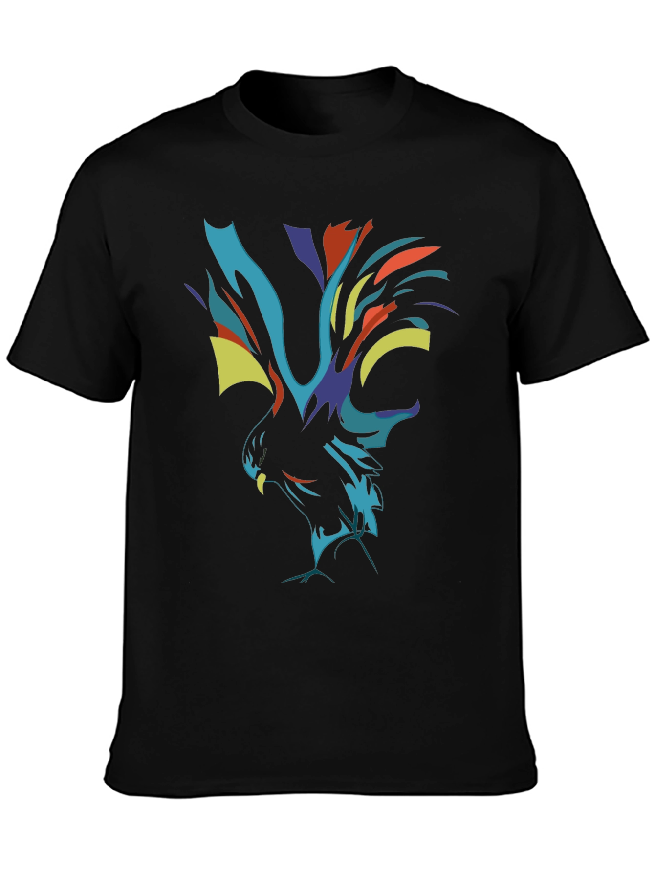 Abstract Phoenix Graphic Black T-Shirt