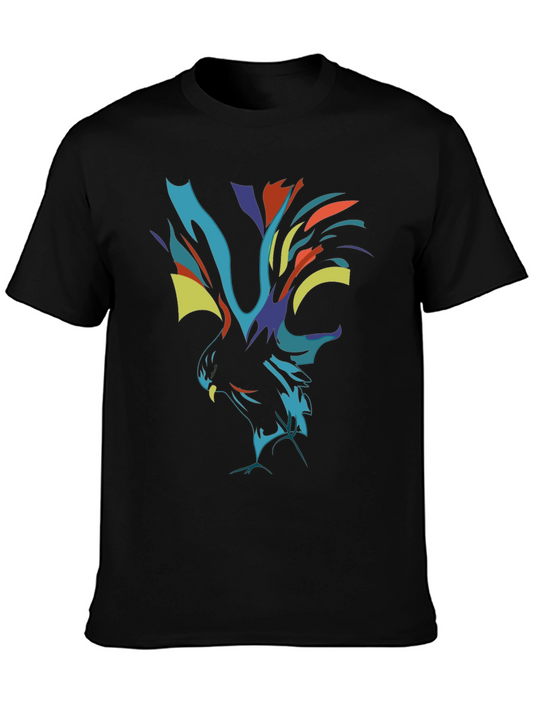 Abstract Phoenix Graphic Black T-Shirt