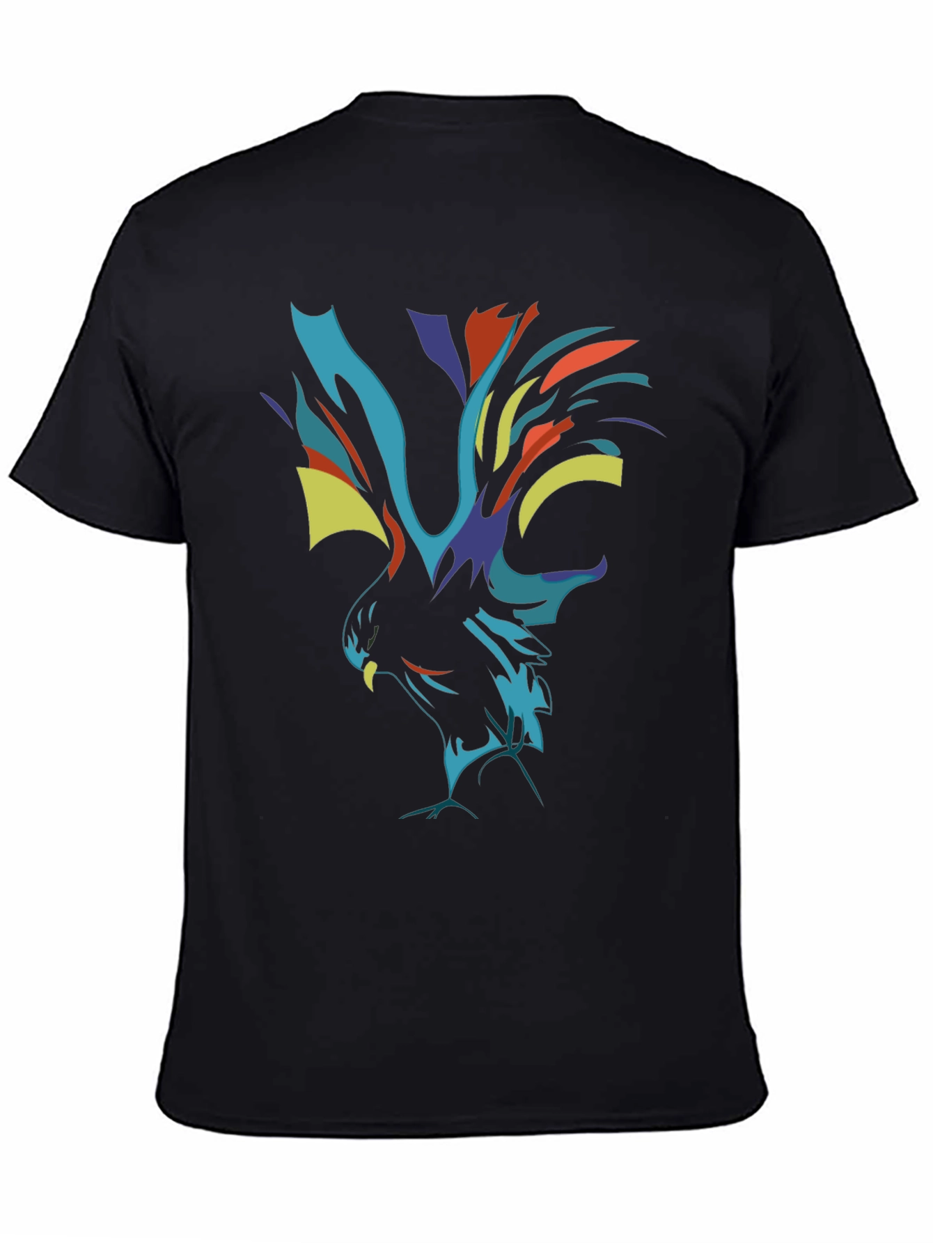 Abstract Phoenix Graphic Black T-Shirt