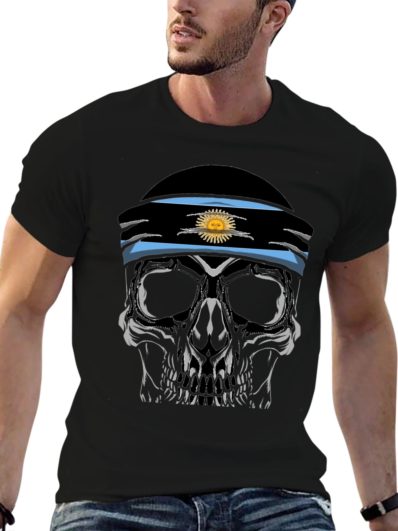 Argentinian Skull T-Shirt - Black