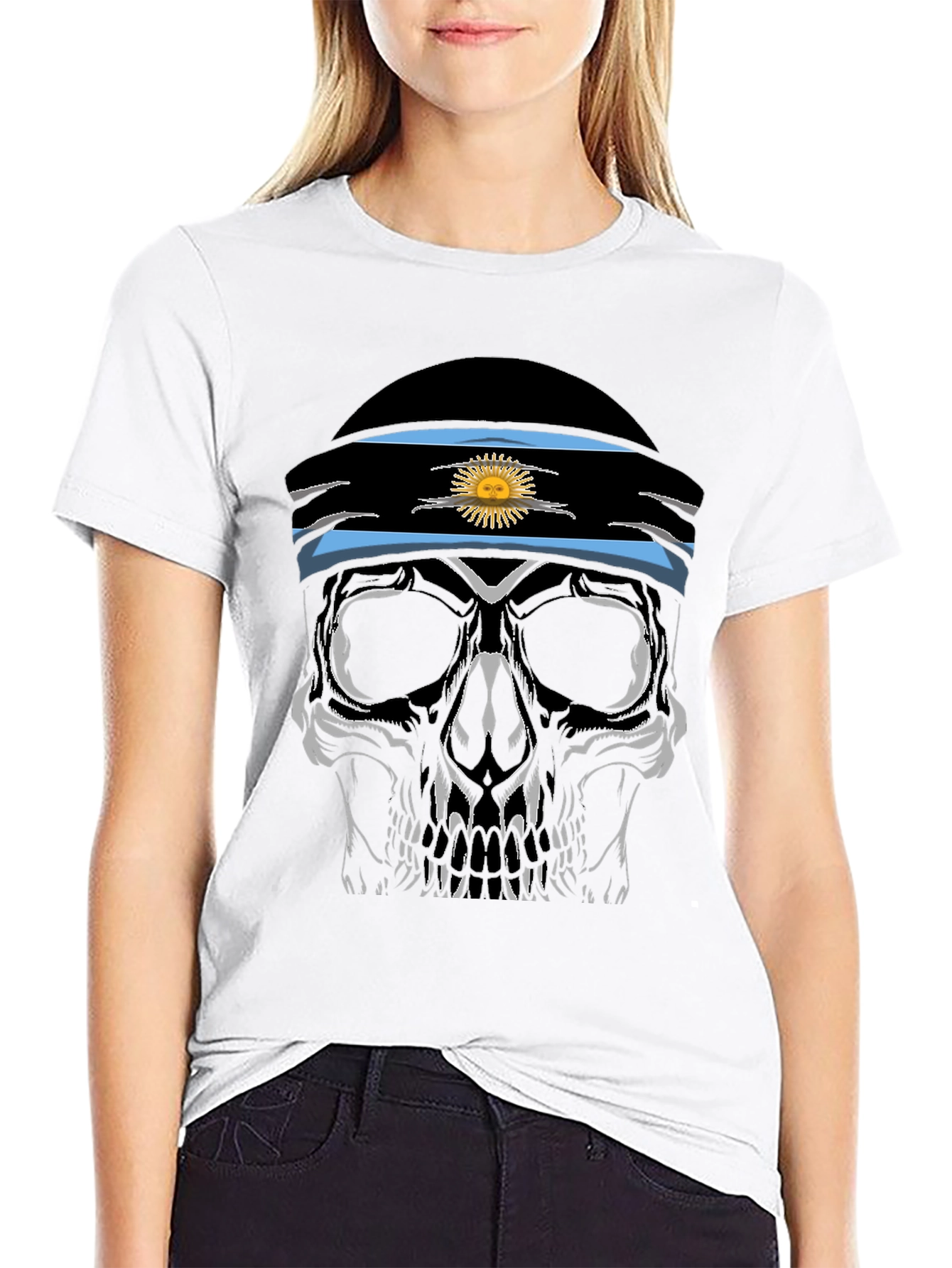 Argentinian Skull T-Shirt - Black