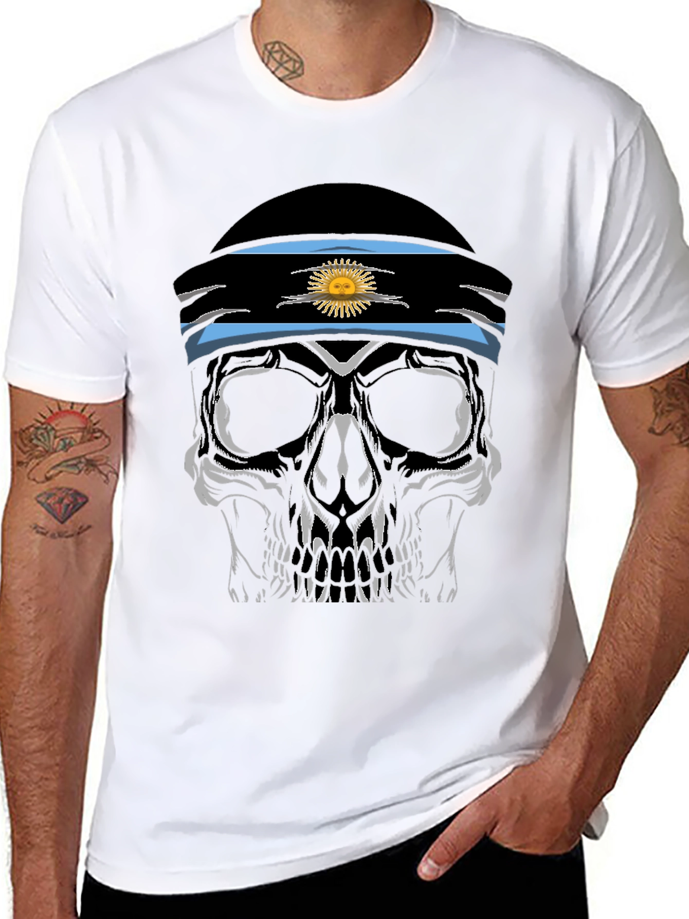 Argentinian Skull T-Shirt - Black