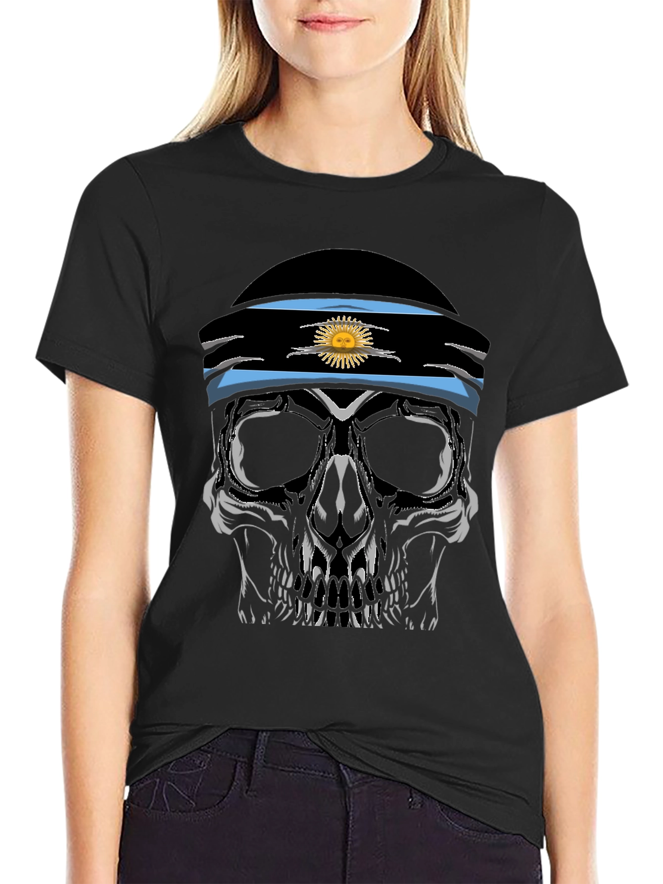 Argentinian Skull T-Shirt - Black