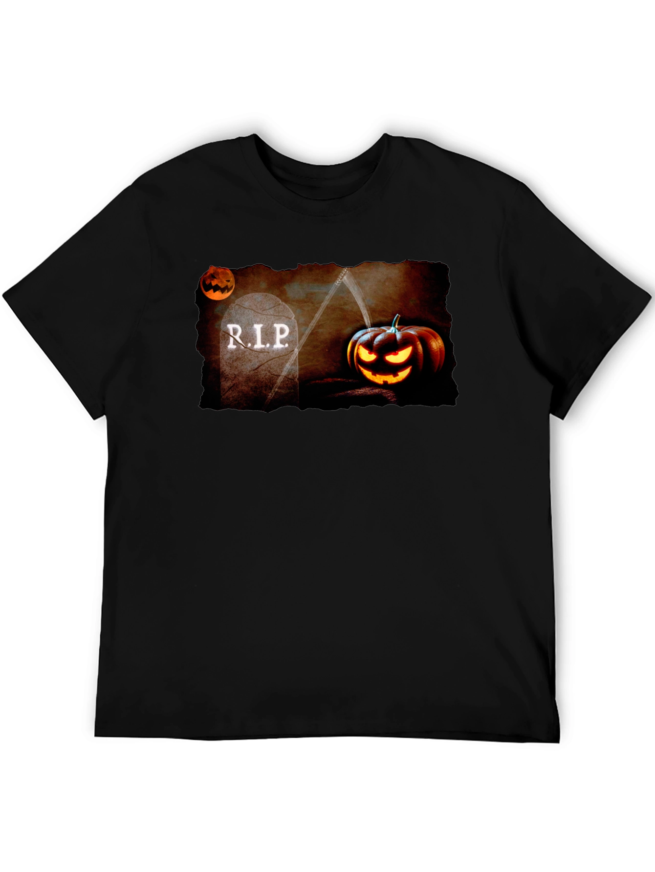 Halloween RIP Tombstone Pumpkin Graphic T-Shirt