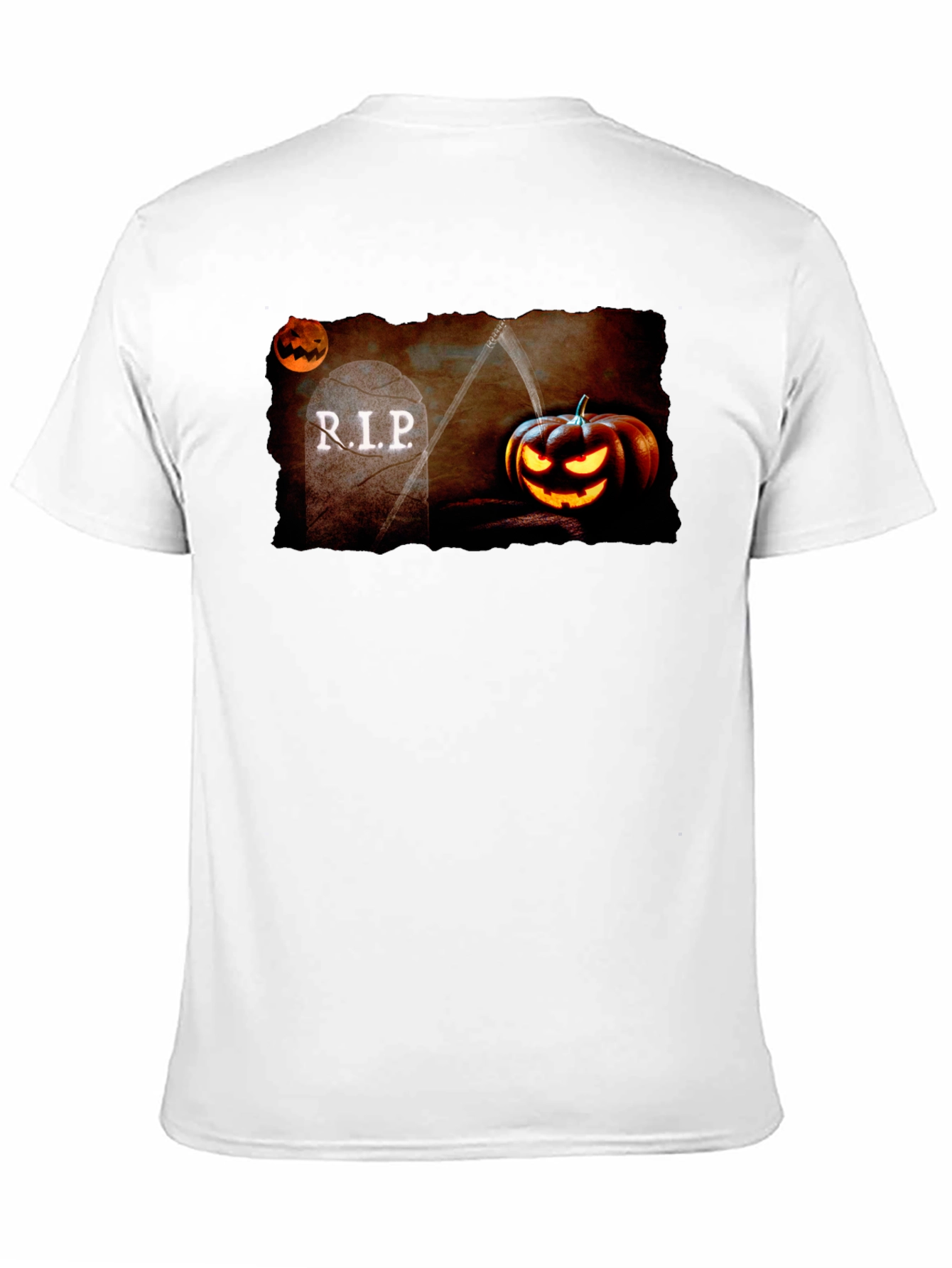 Halloween RIP Tombstone Pumpkin Graphic T-Shirt