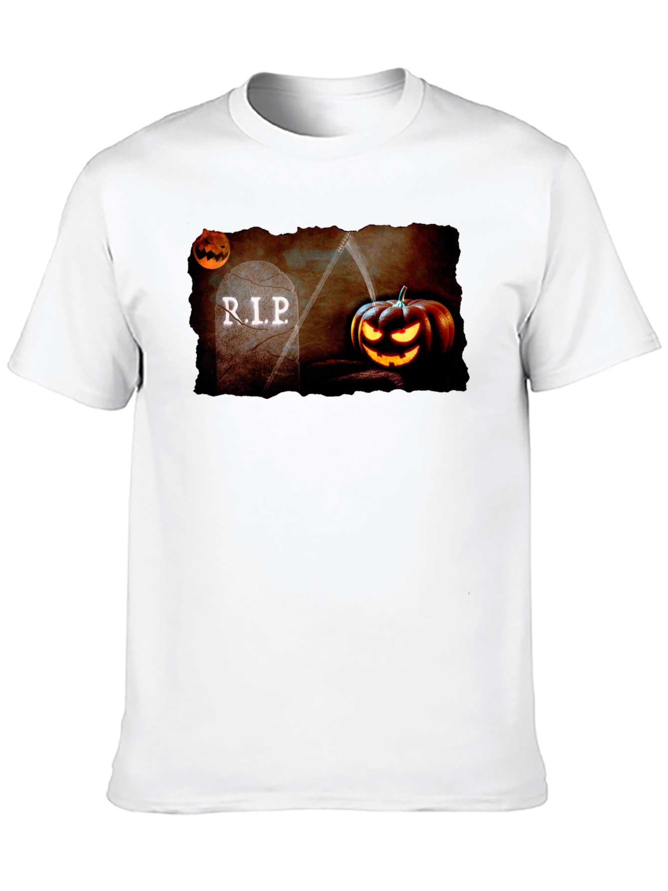 Halloween RIP Tombstone Pumpkin Graphic T-Shirt