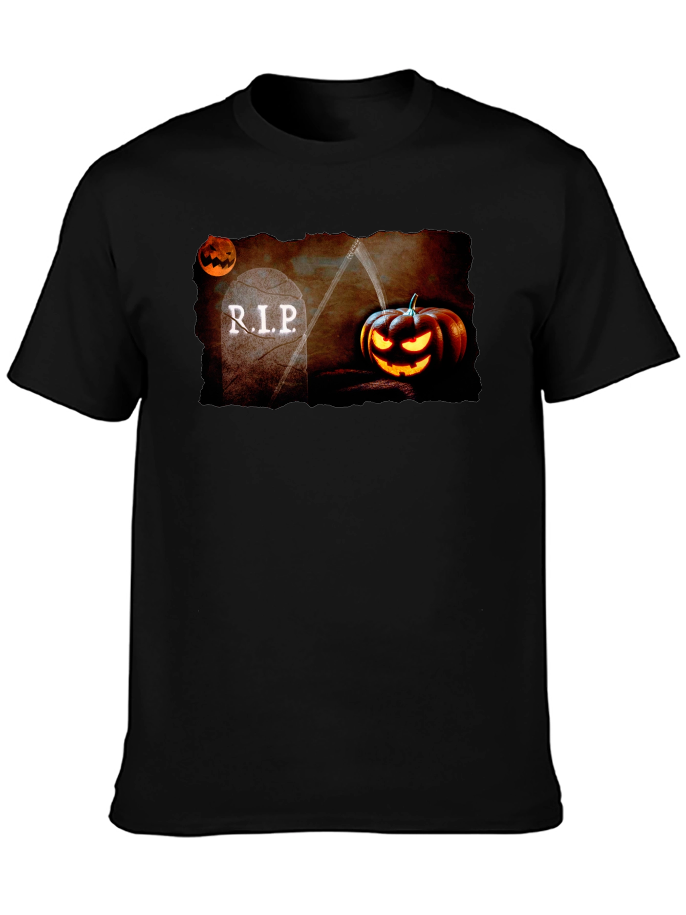Halloween RIP Tombstone Pumpkin Graphic T-Shirt