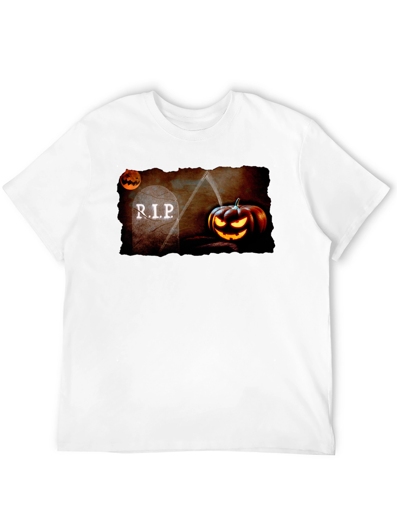 Halloween RIP Tombstone Pumpkin Graphic T-Shirt