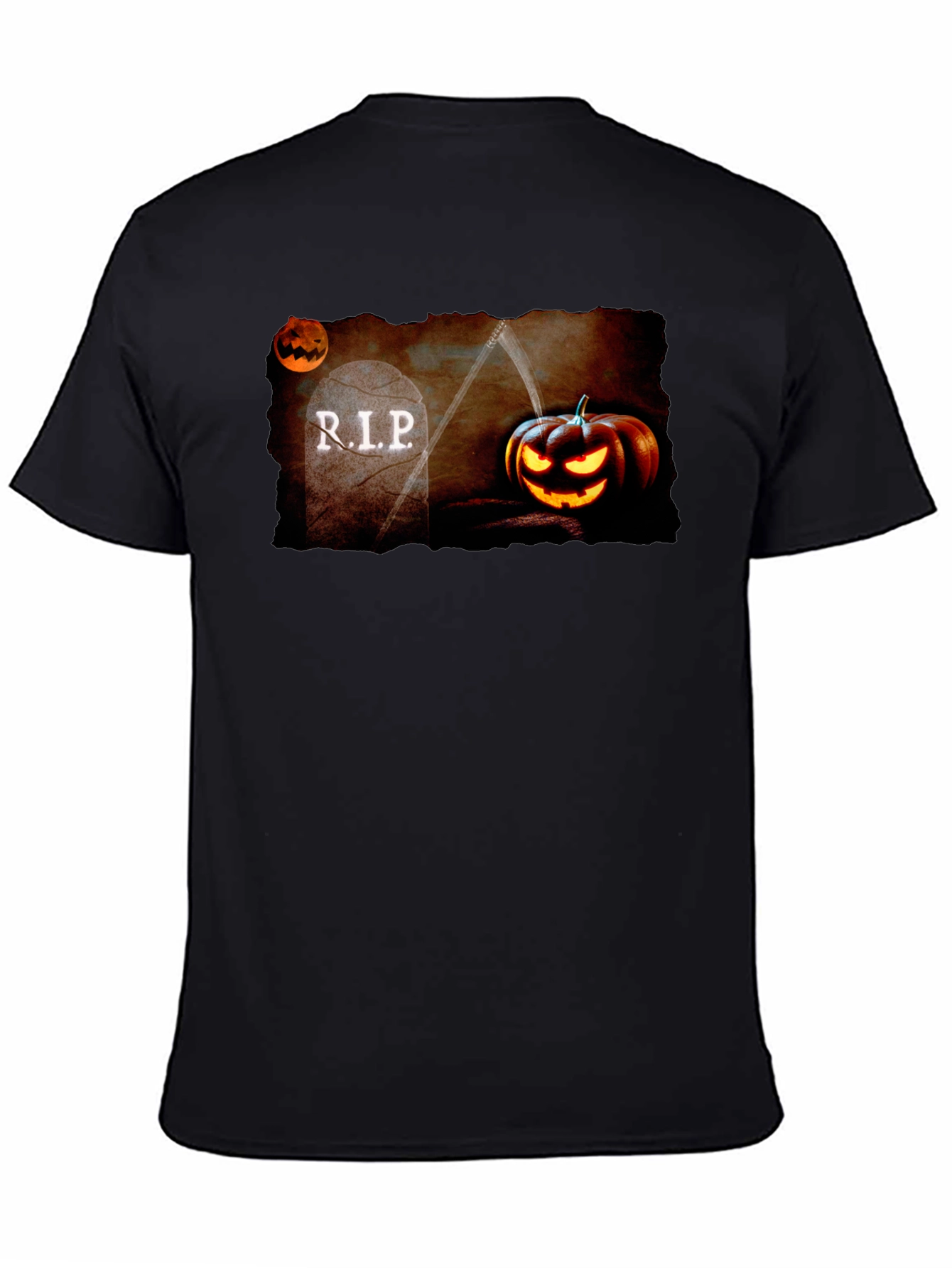 Halloween RIP Tombstone Pumpkin Graphic T-Shirt