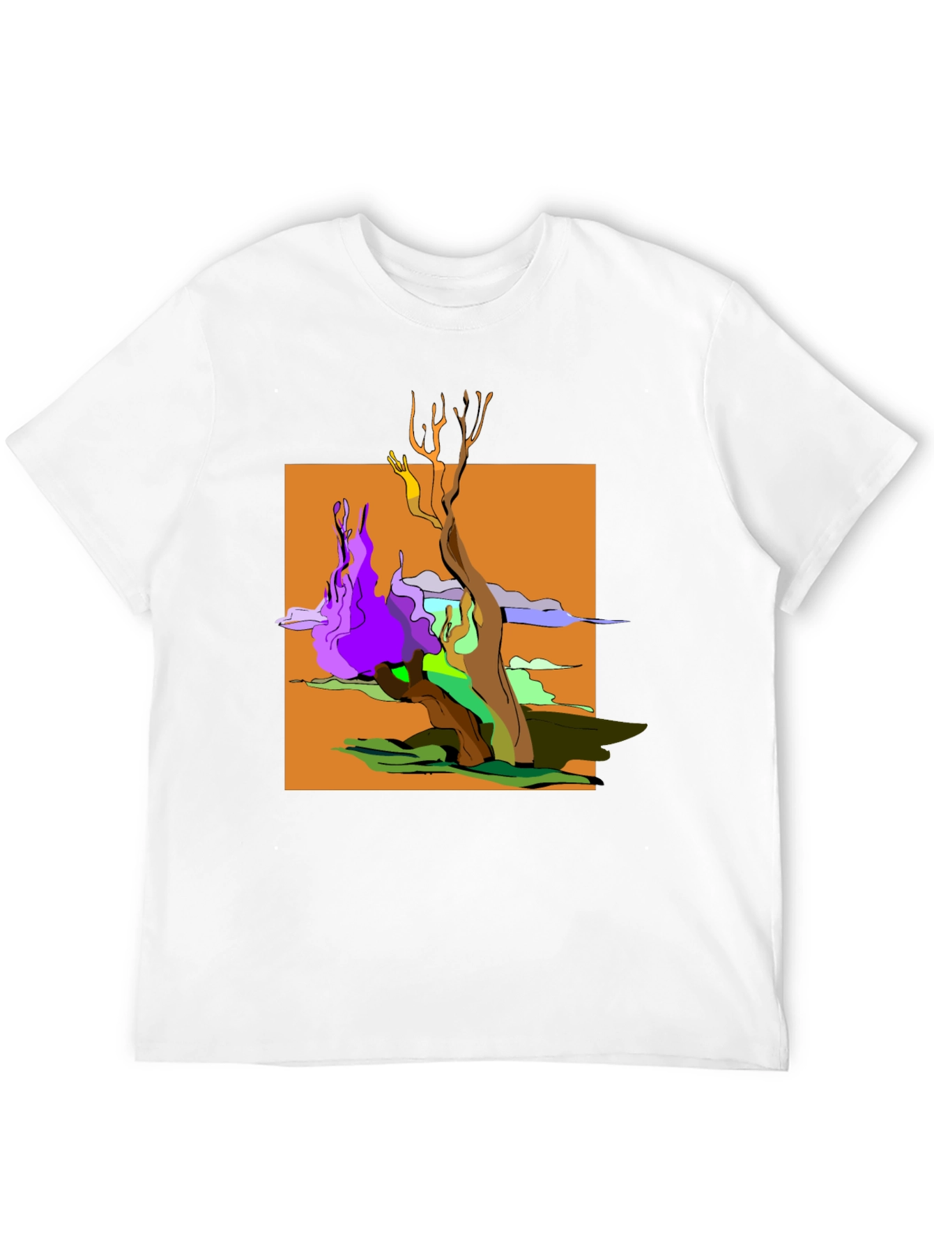 Abstract Tree Graphic Black T-Shirt