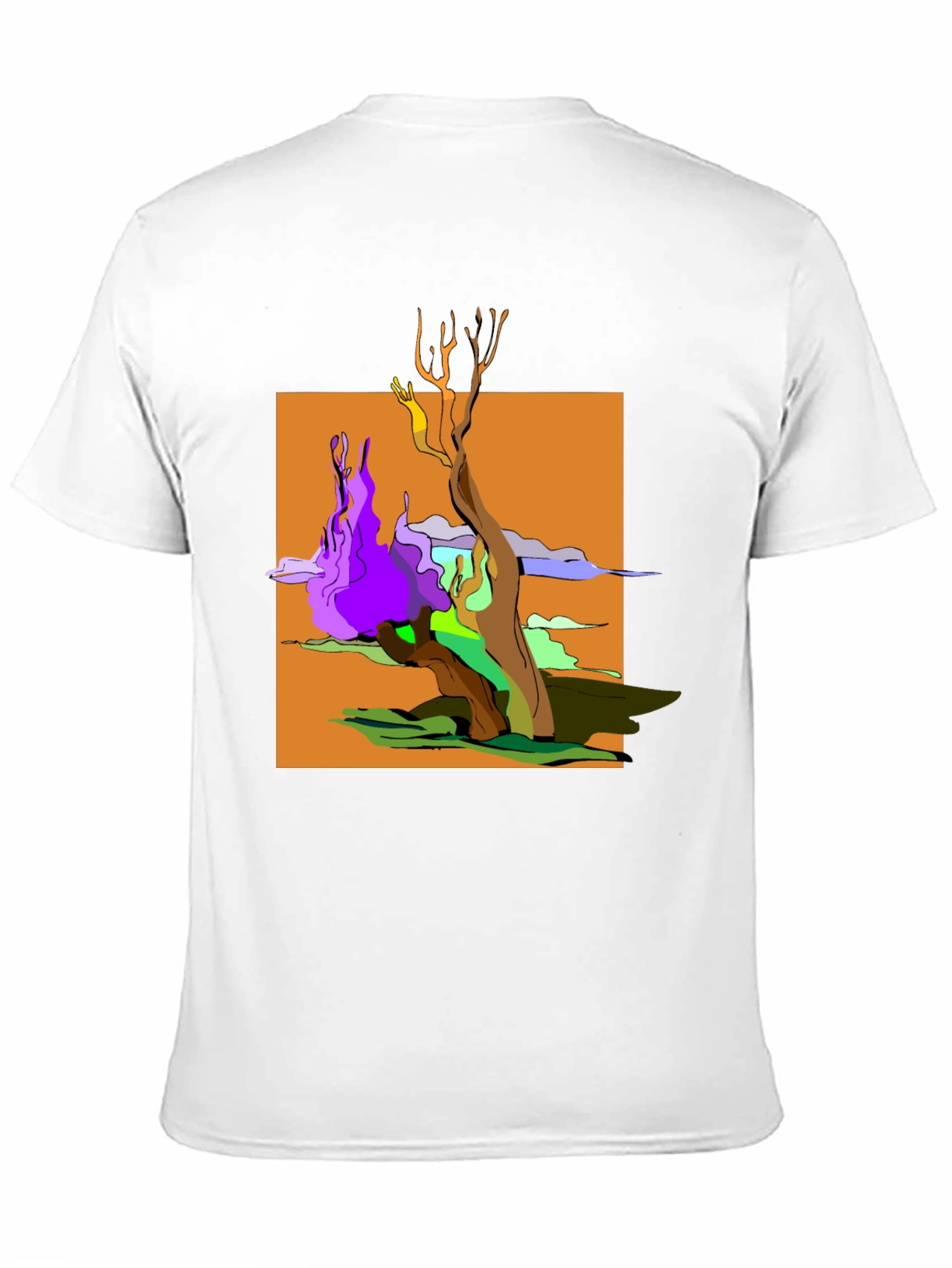 Abstract Tree Graphic Black T-Shirt