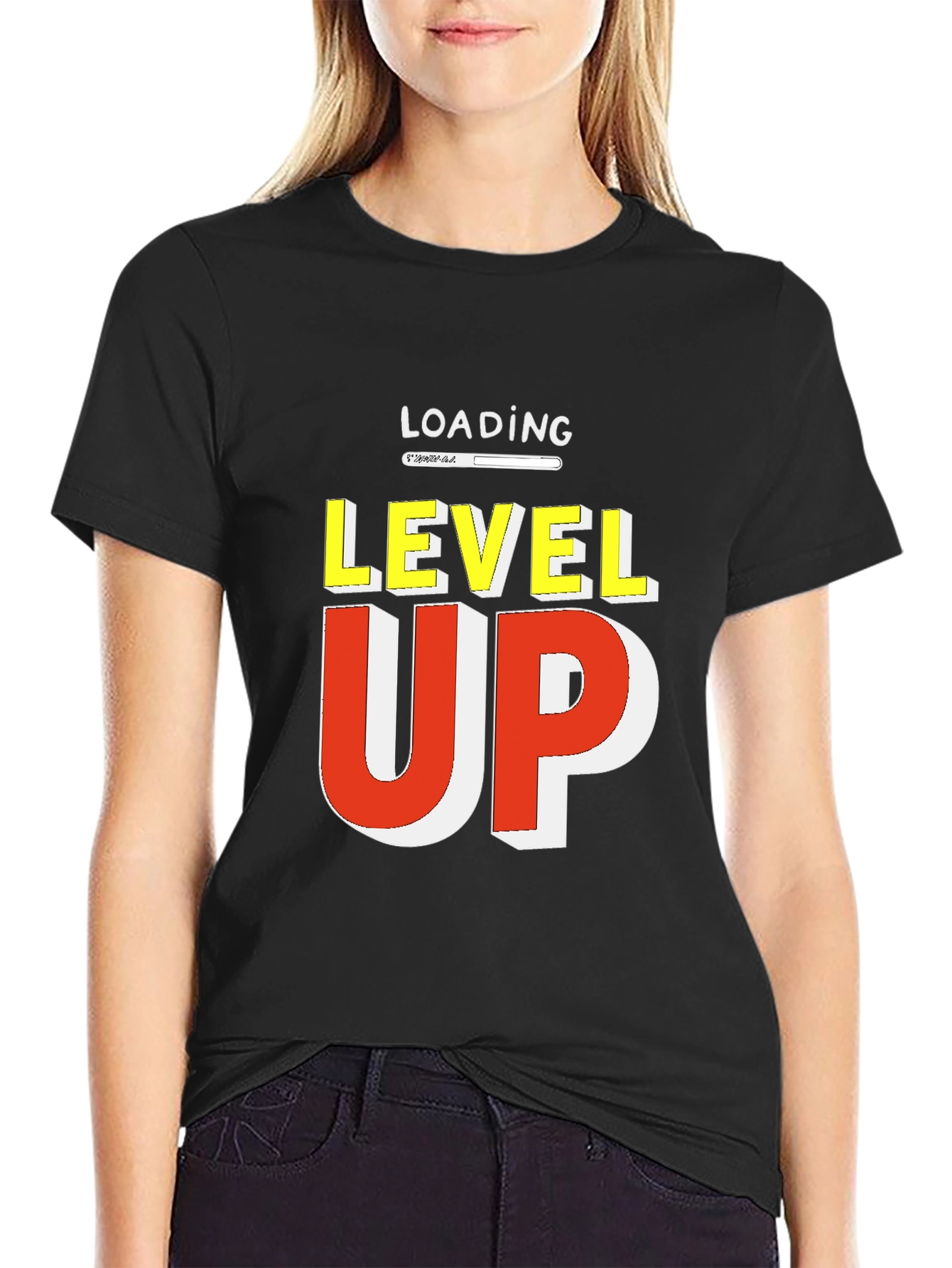 Level Up Loading Graphic Tee - Gamer Style