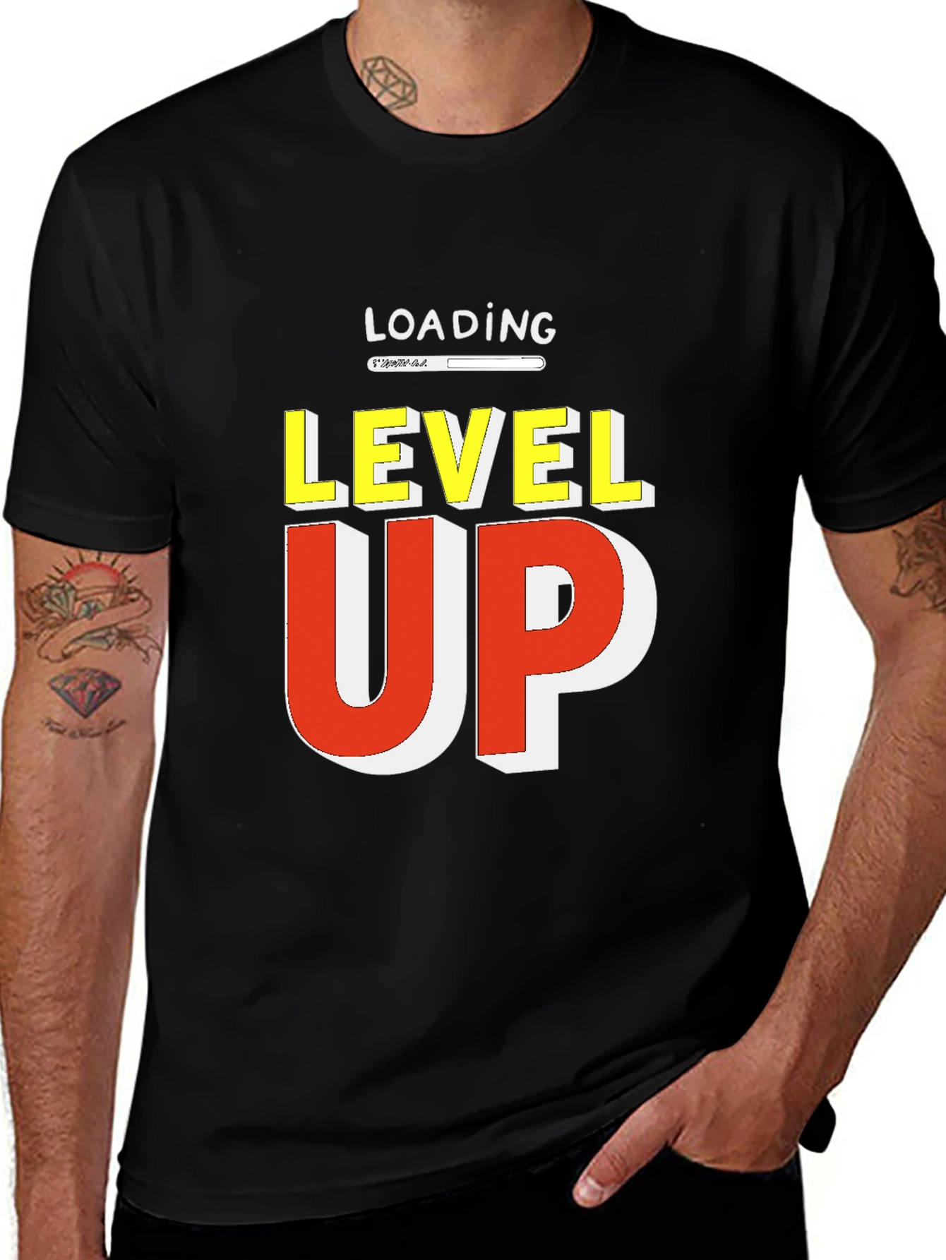 Level Up Loading Graphic Tee - Gamer Style