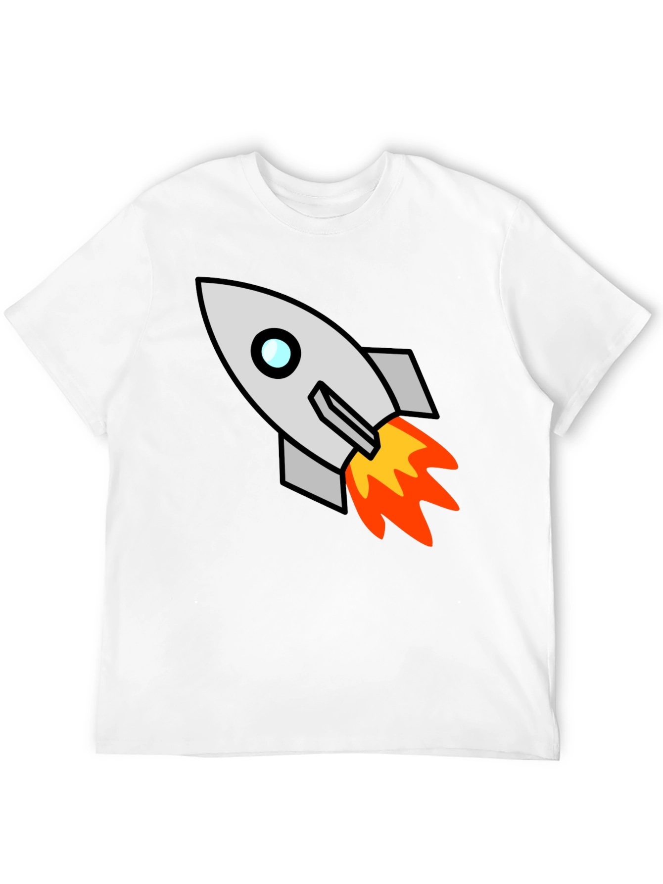 Rocket Launch Graphic Tee - Black Casual T-Shirt