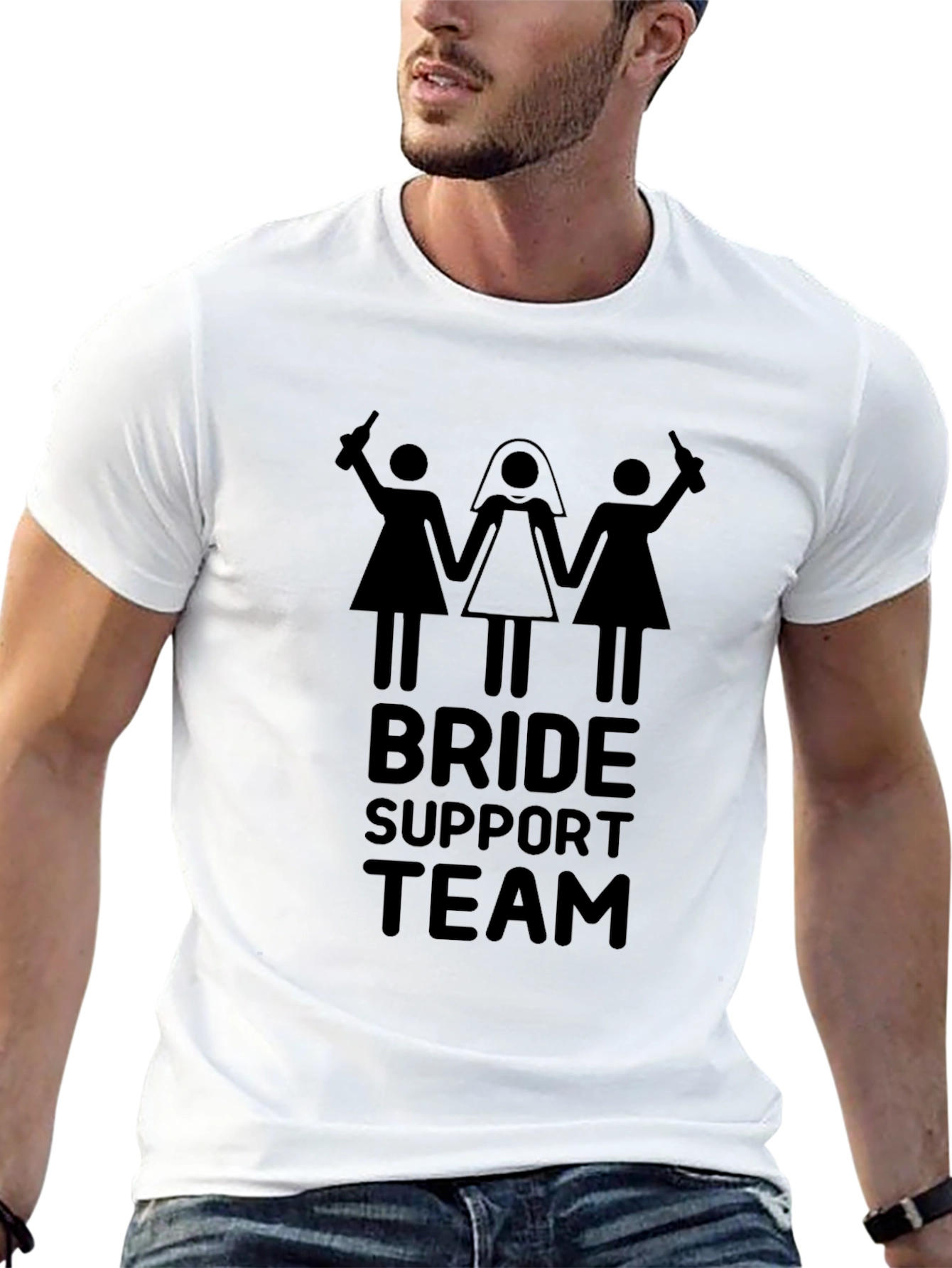 Bride Support Team Graphic Tee - Black