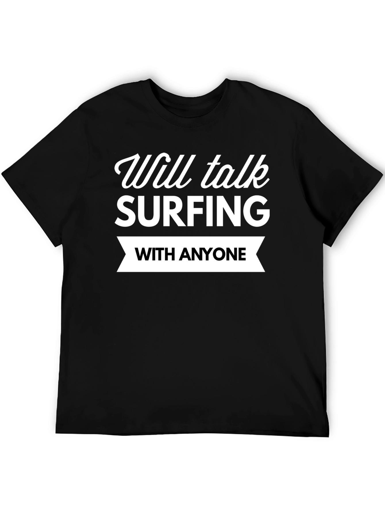 Surfing Enthusiast Black T-Shirt
