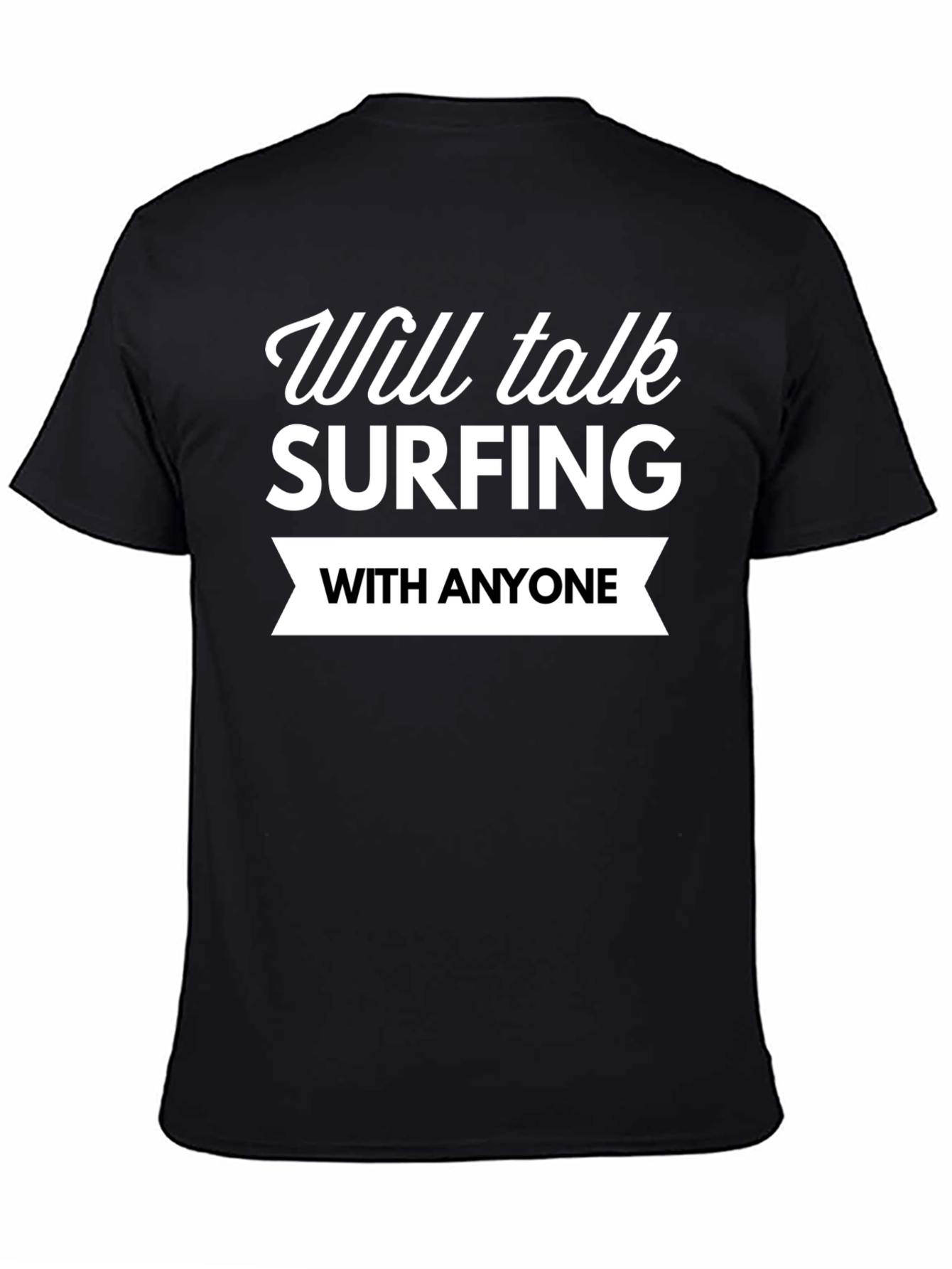 Surfing Enthusiast Black T-Shirt