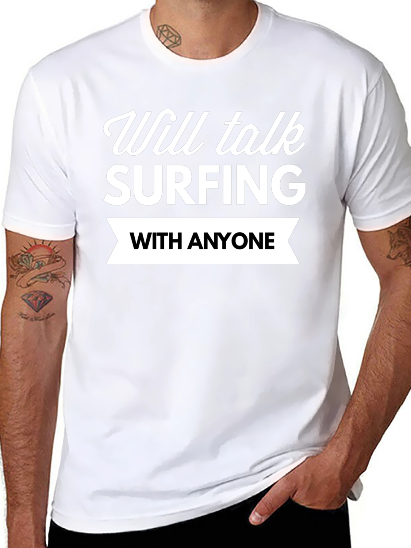 Surfing Enthusiast Black T-Shirt