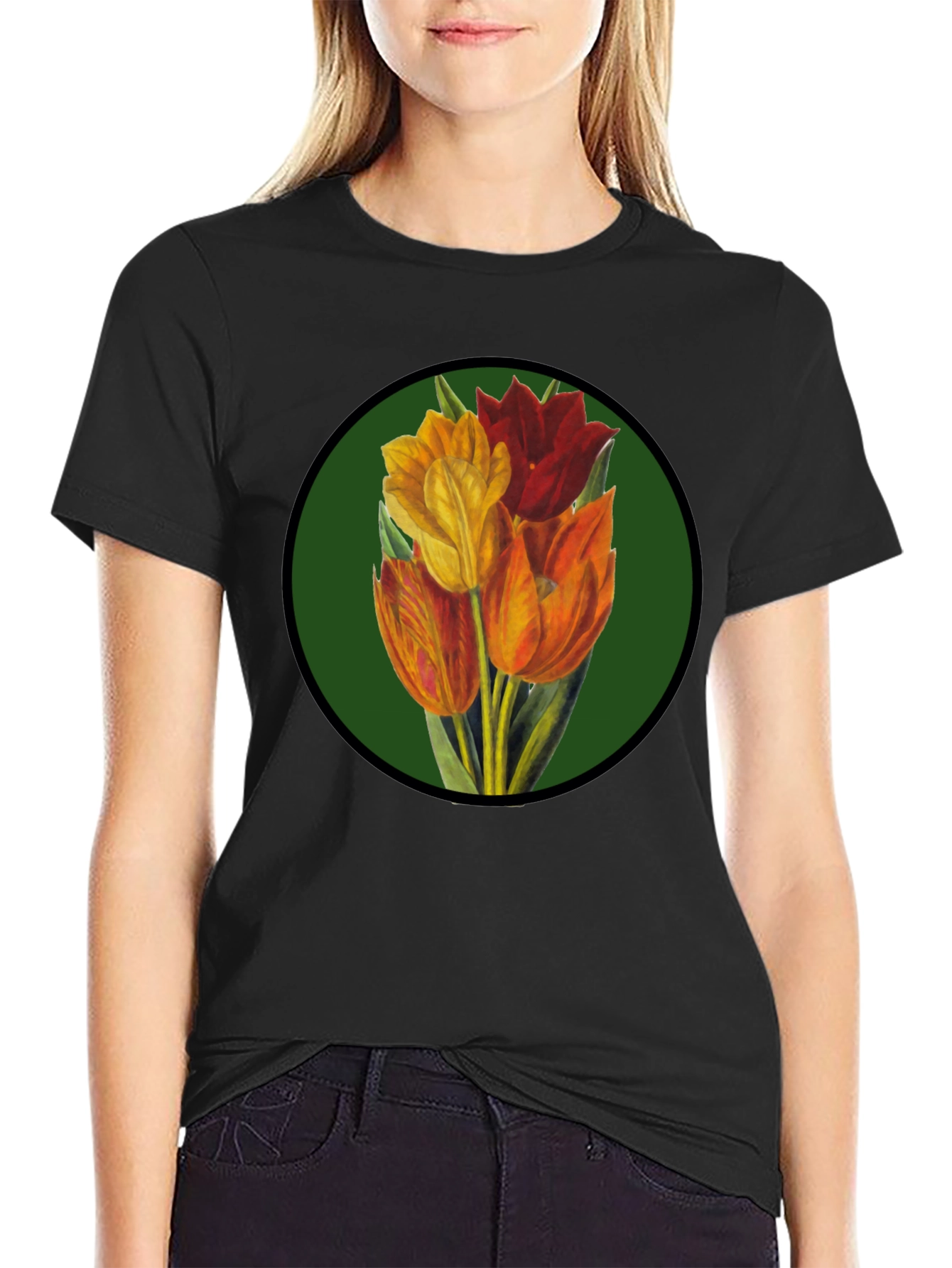 Floral Tulip T-Shirt - Stylish Graphic Tee