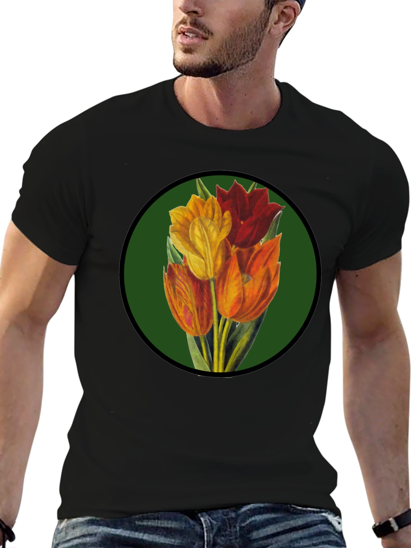 Floral Tulip T-Shirt - Stylish Graphic Tee