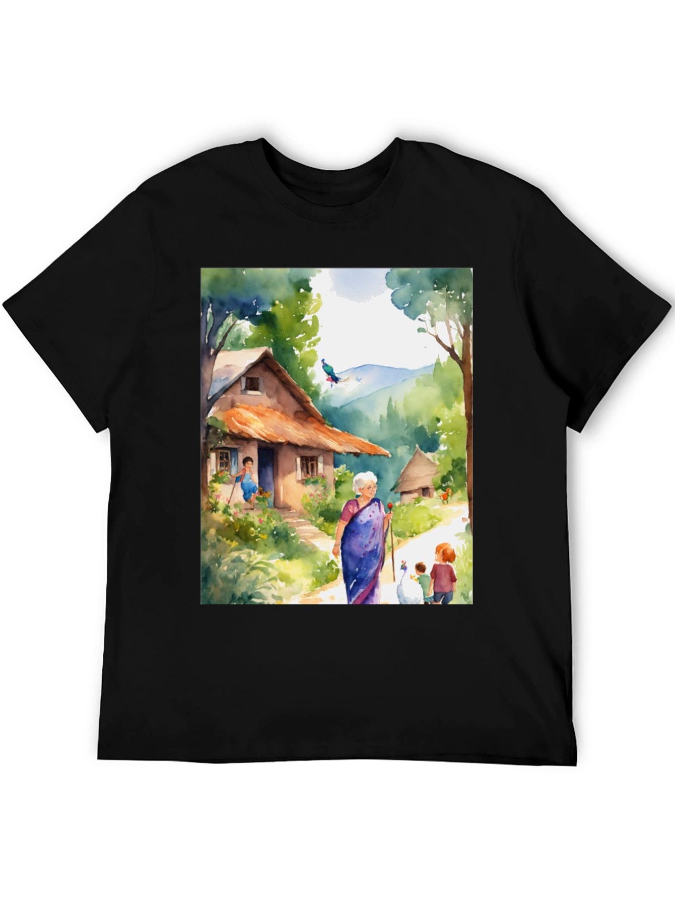 Watercolor Village T-Shirt