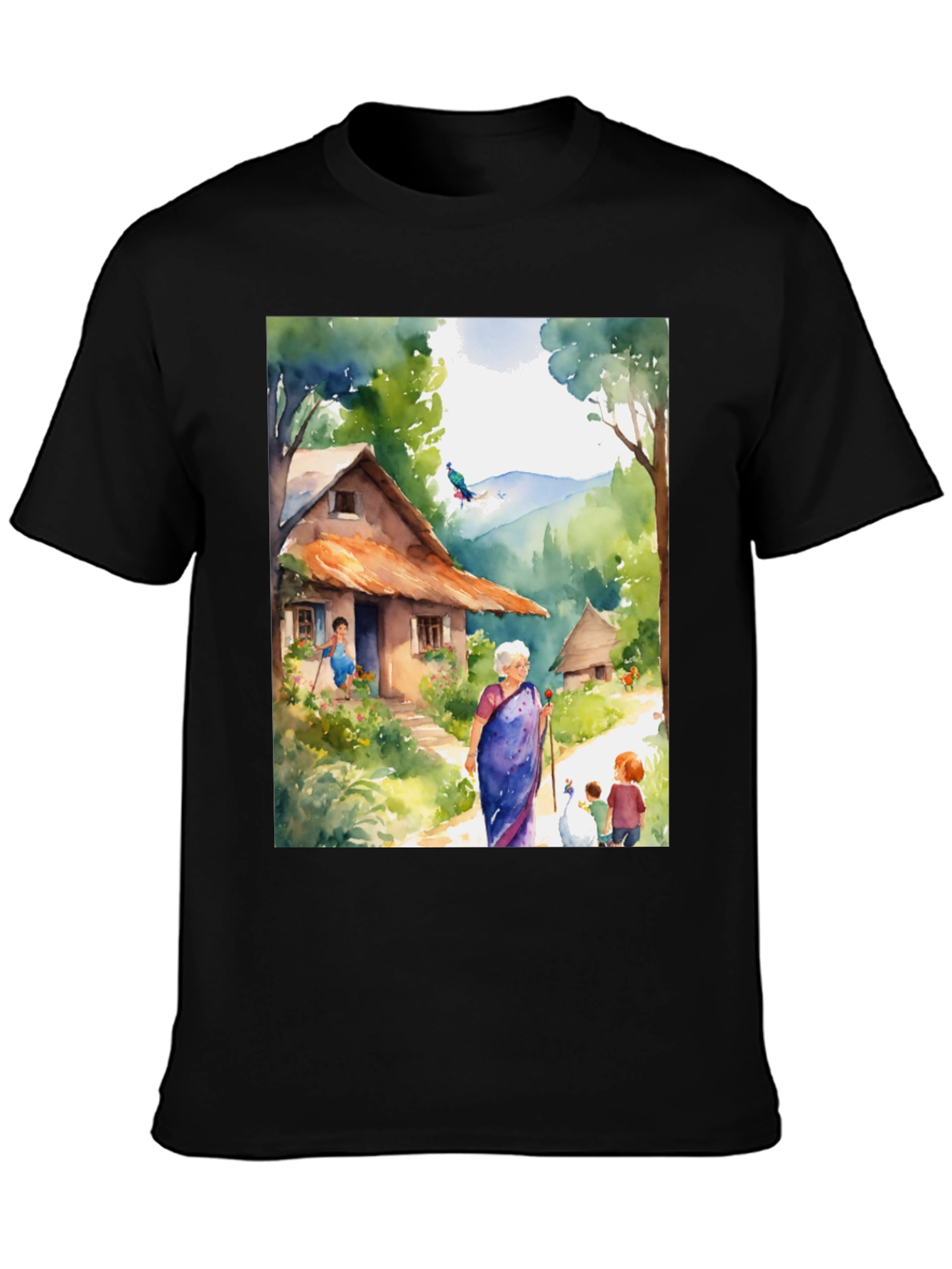 Watercolor Village T-Shirt