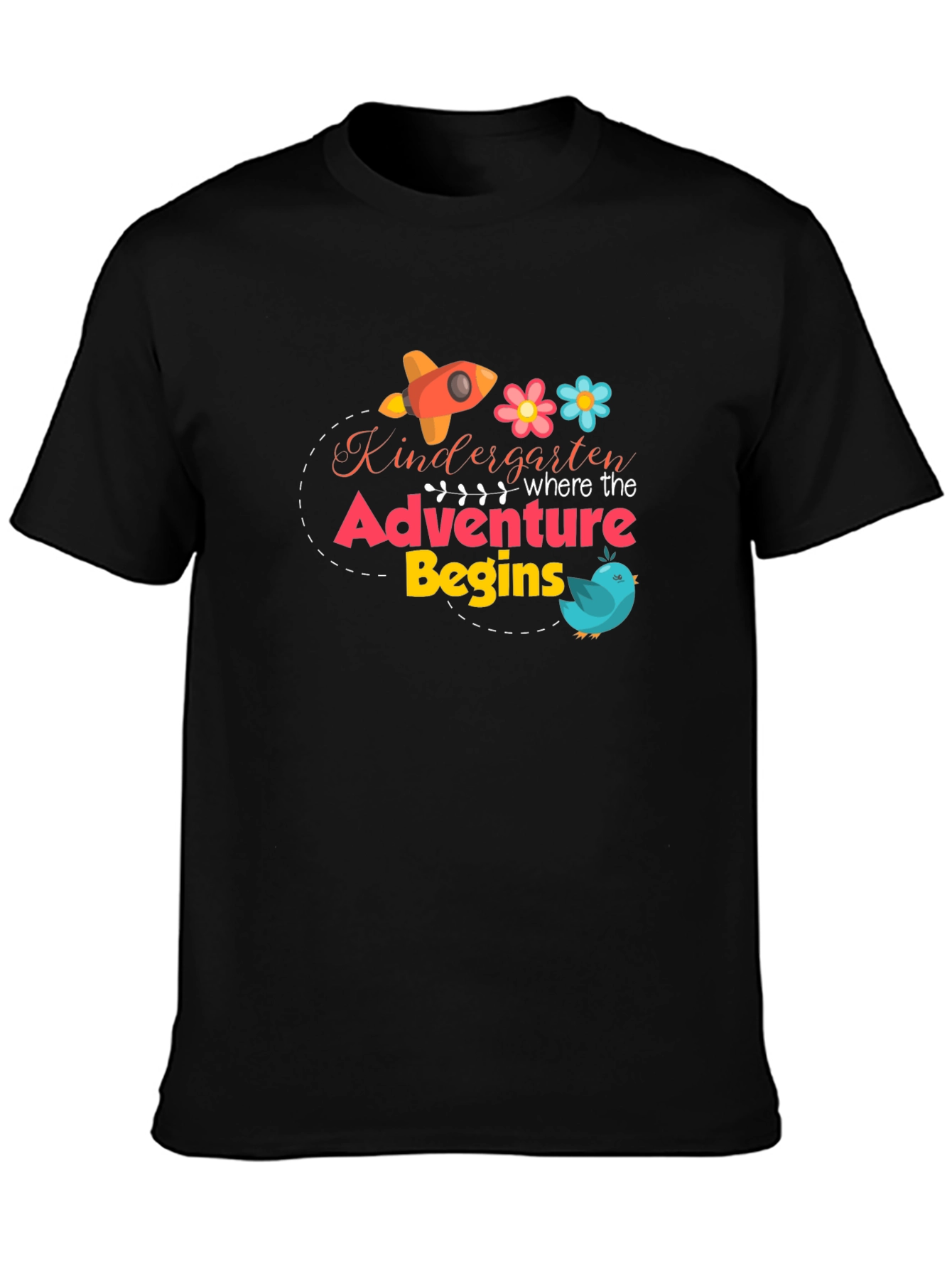 Kindergarten Adventure Begins Black T-Shirt