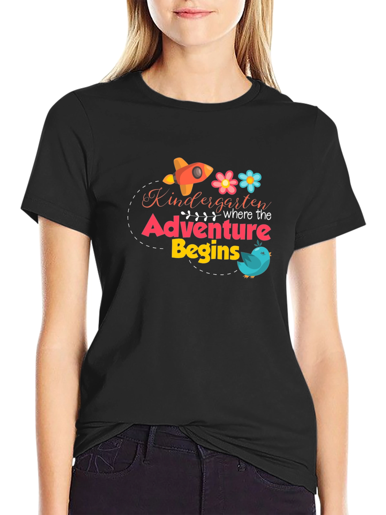 Kindergarten Adventure Begins Black T-Shirt