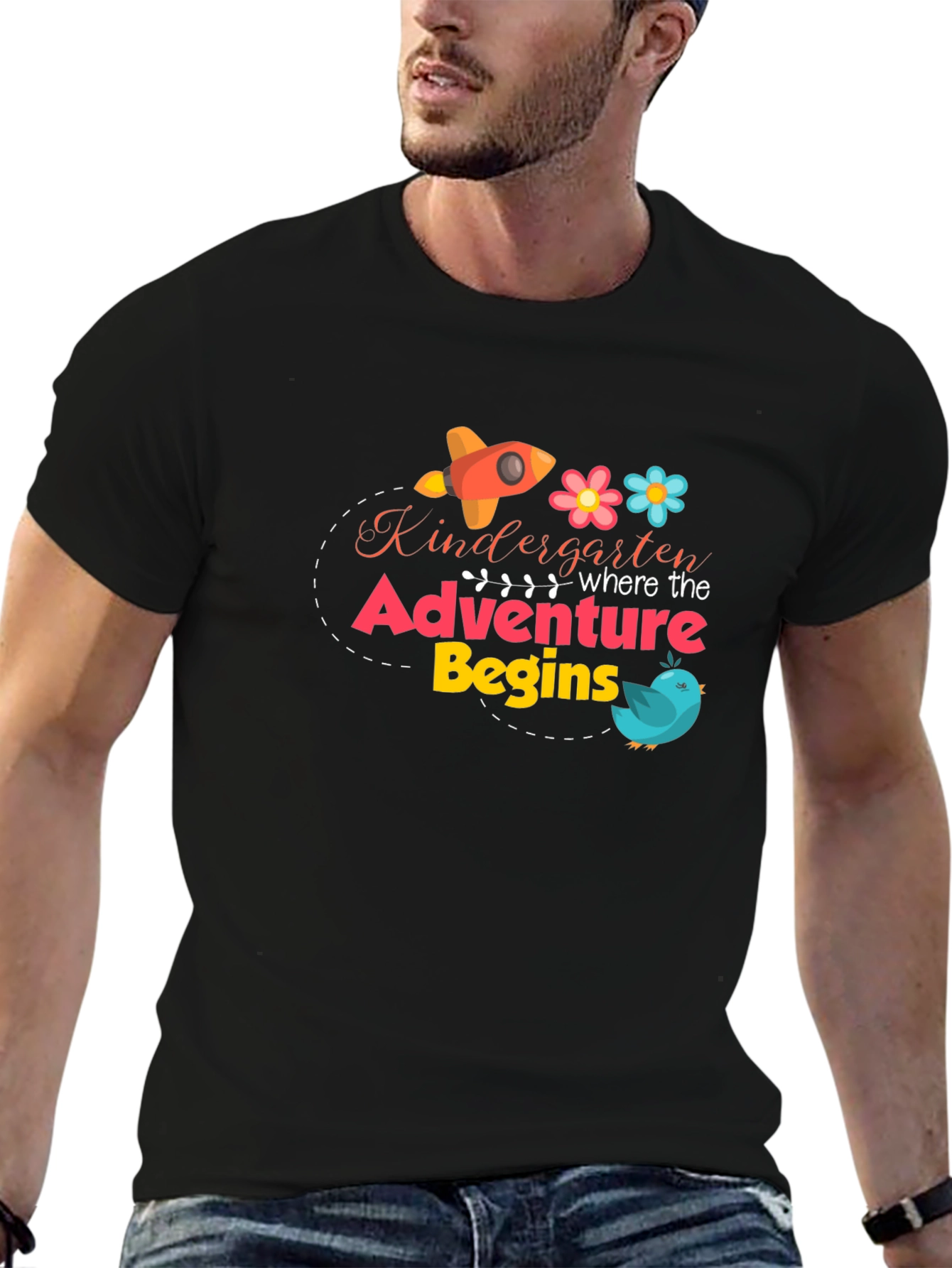 Kindergarten Adventure Begins Black T-Shirt