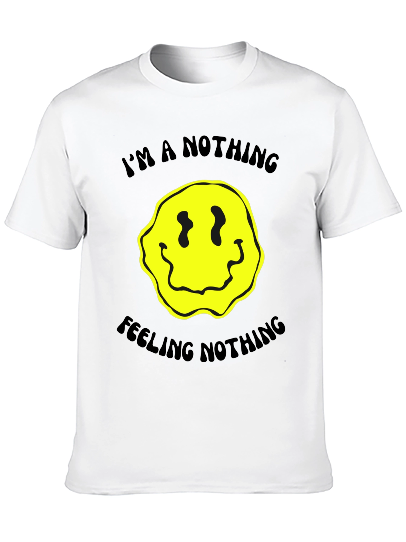 Nihilistic Smiley Face Graphic Tee - Black