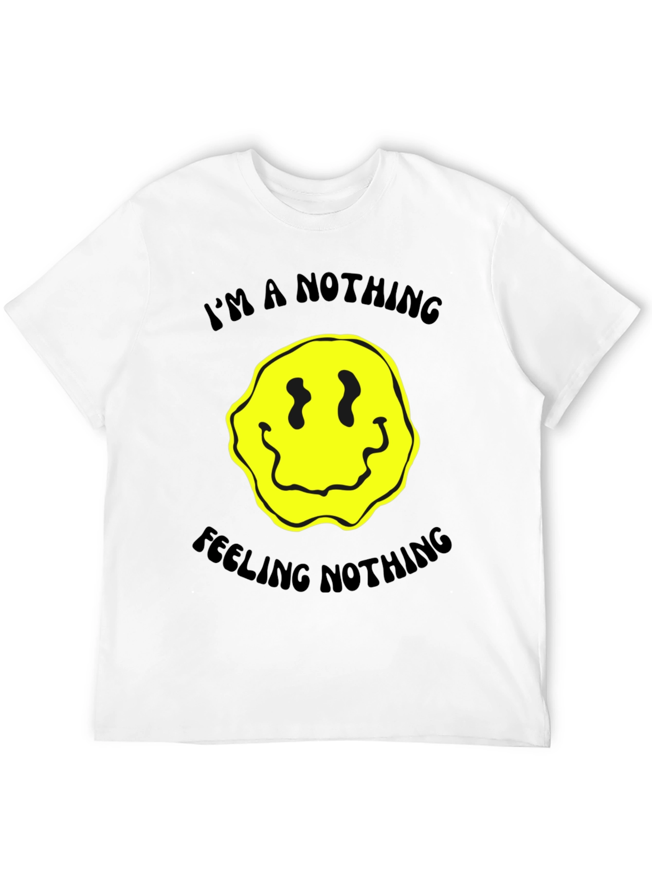 Nihilistic Smiley Face Graphic Tee - Black