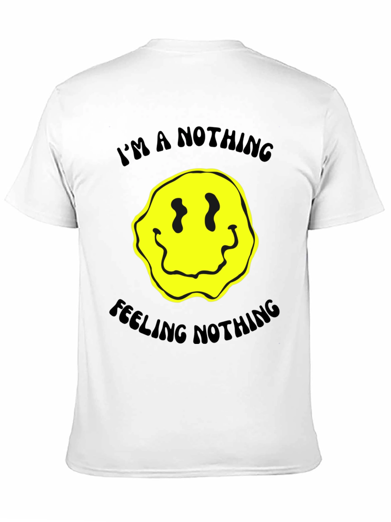 Nihilistic Smiley Face Graphic Tee - Black