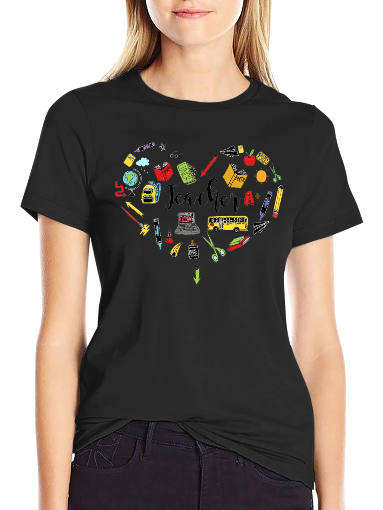 Teacher Heart Graphic Tee - Back to School