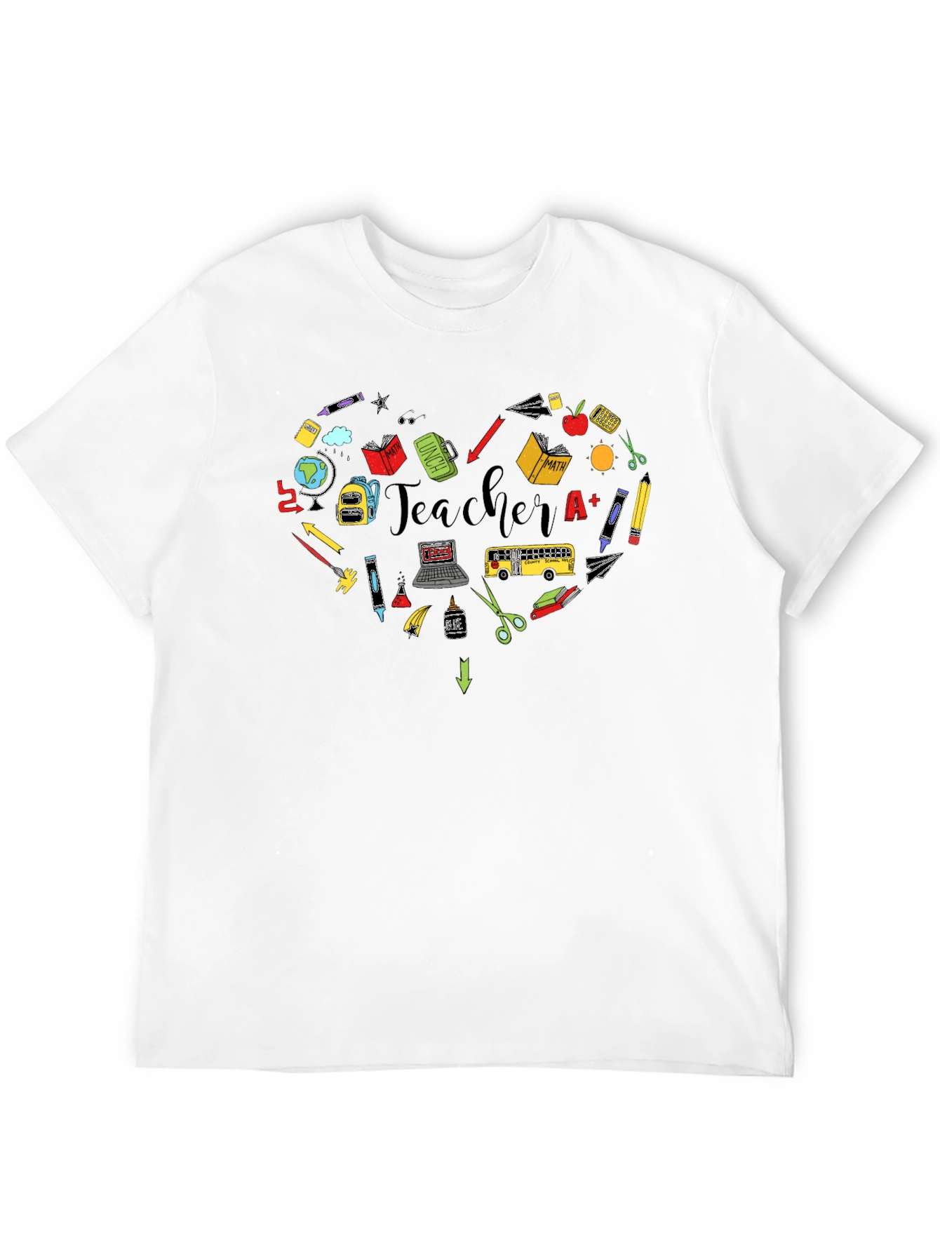 Teacher Heart Graphic Tee - Back to School