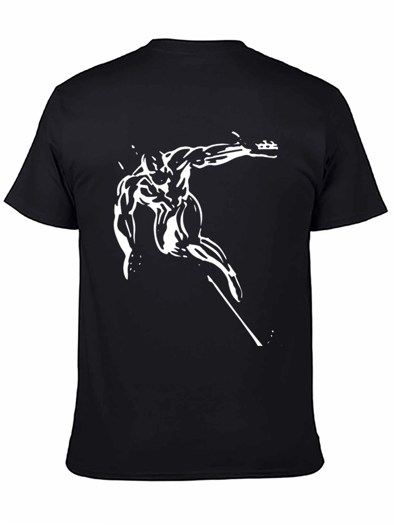 Abstract Athlete Graphic Tee - Black