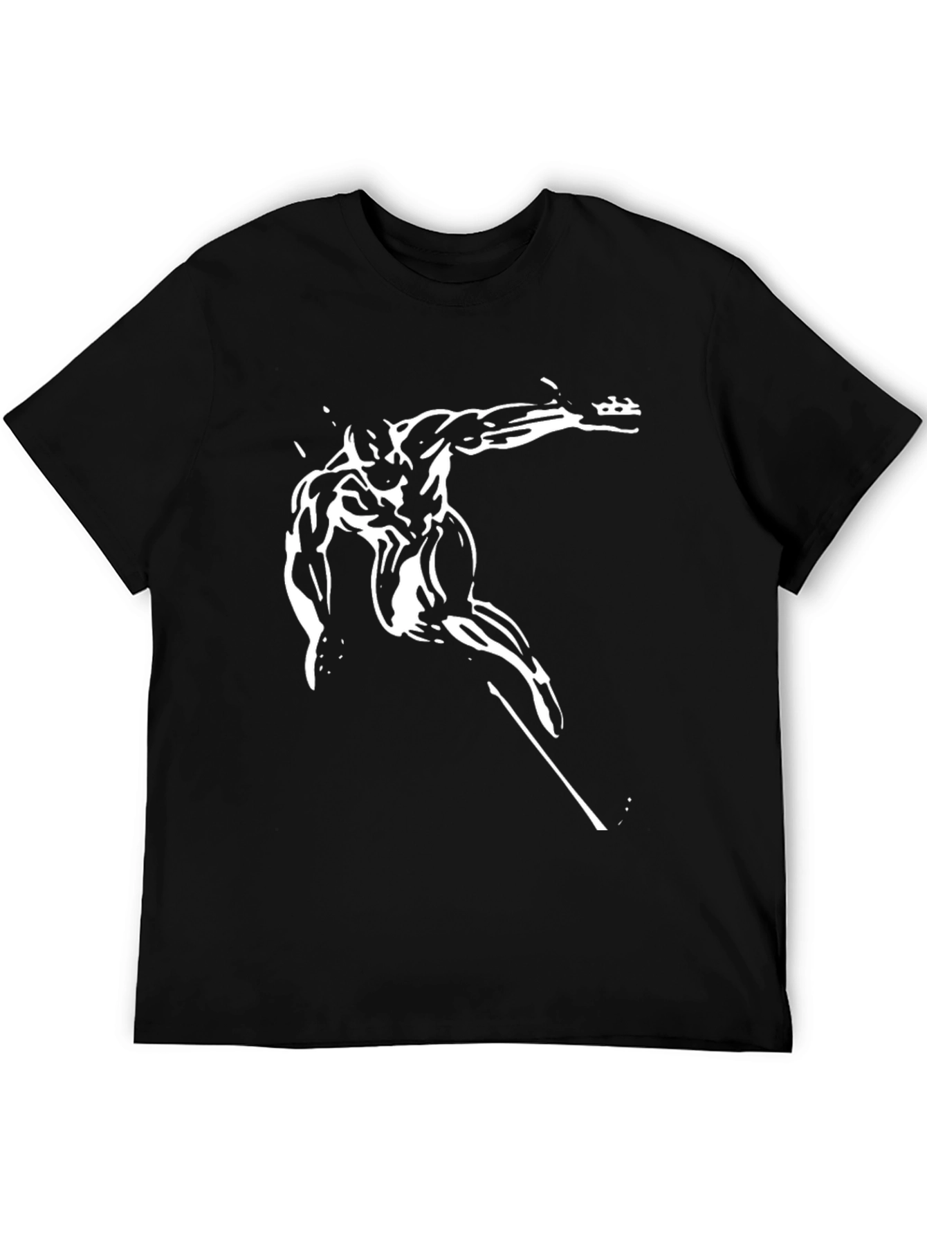 Abstract Athlete Graphic Tee - Black