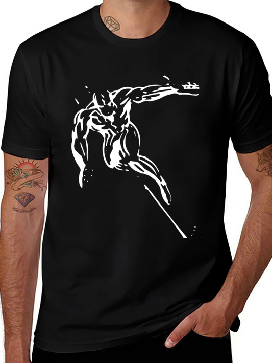 Abstract Athlete Graphic Tee - Black