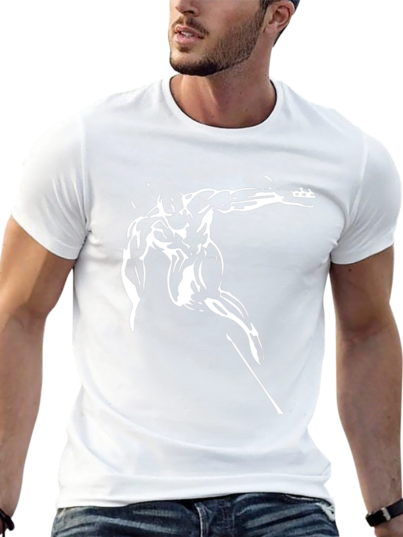Abstract Athlete Graphic Tee - Black