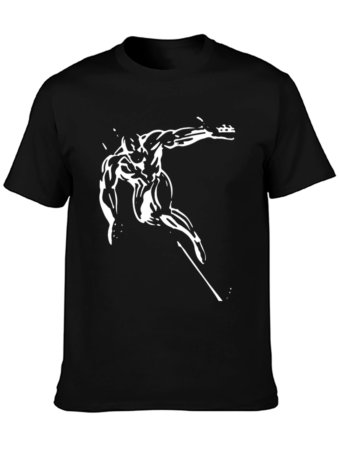 Abstract Athlete Graphic Tee - Black