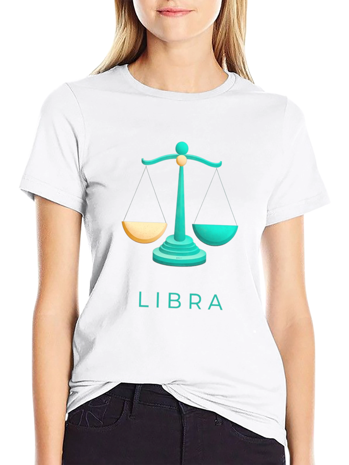 Libra Zodiac Sign T-Shirt - Black Cotton Tee