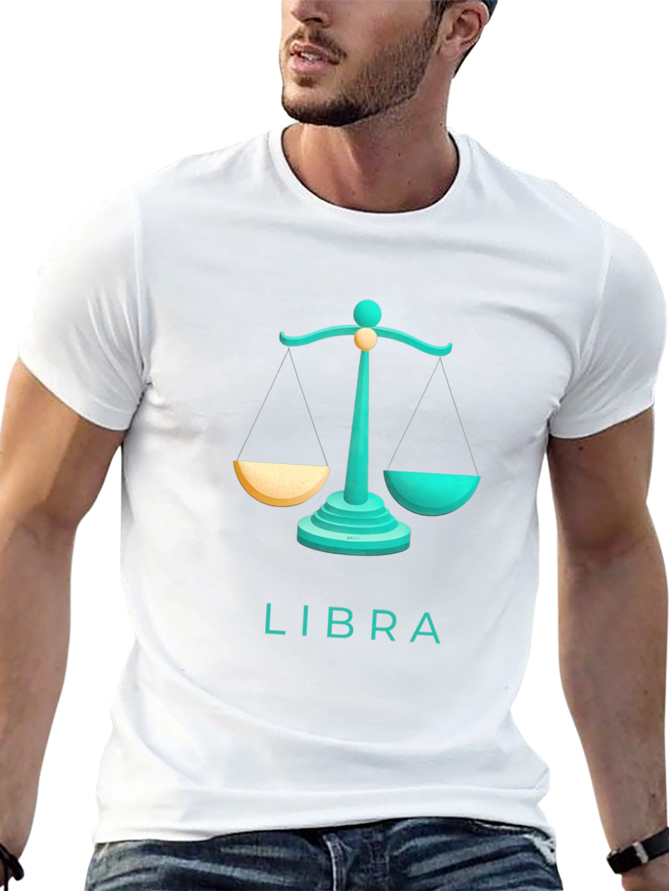 Libra Zodiac Sign T-Shirt - Black Cotton Tee