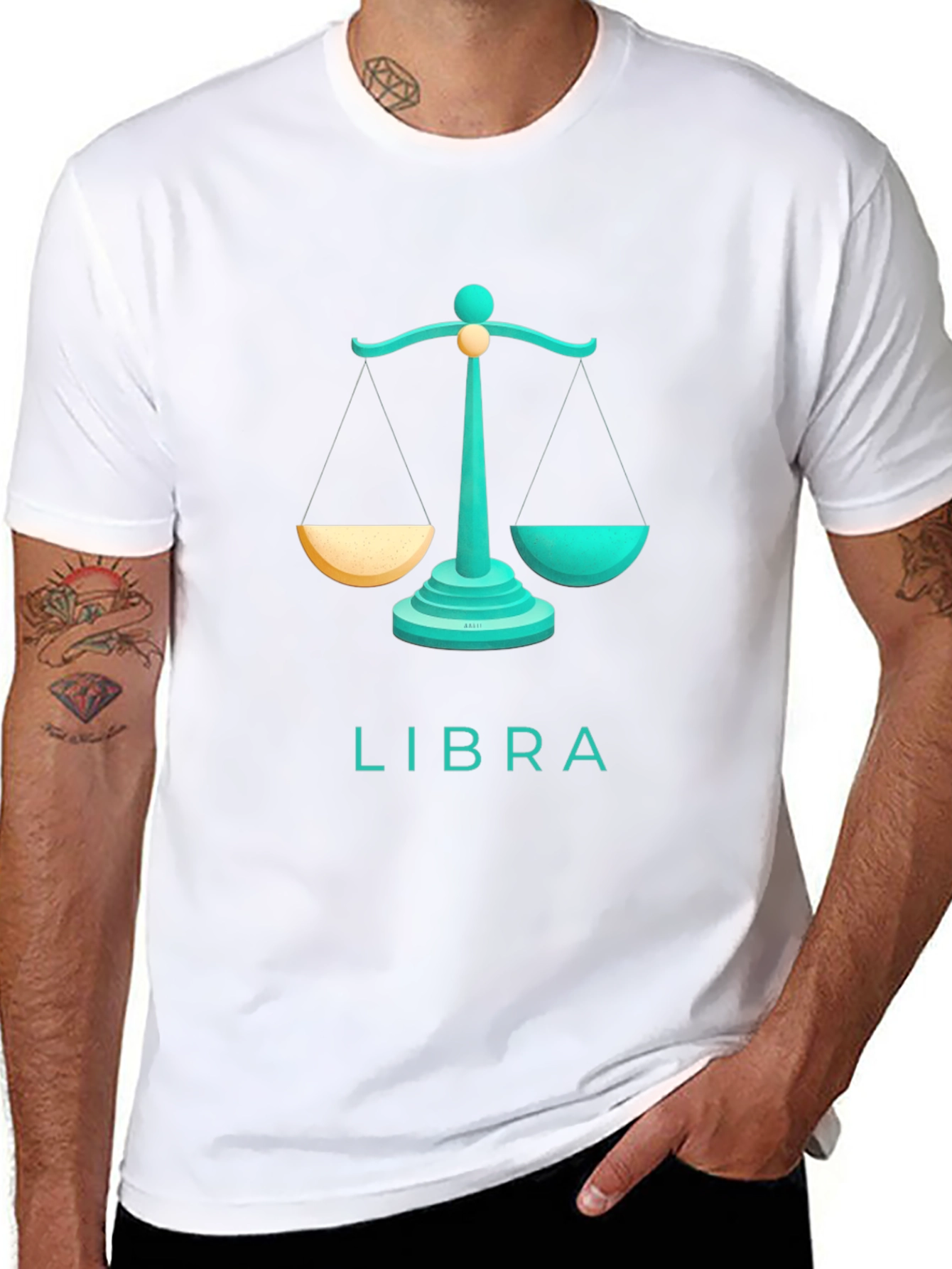 Libra Zodiac Sign T-Shirt - Black Cotton Tee