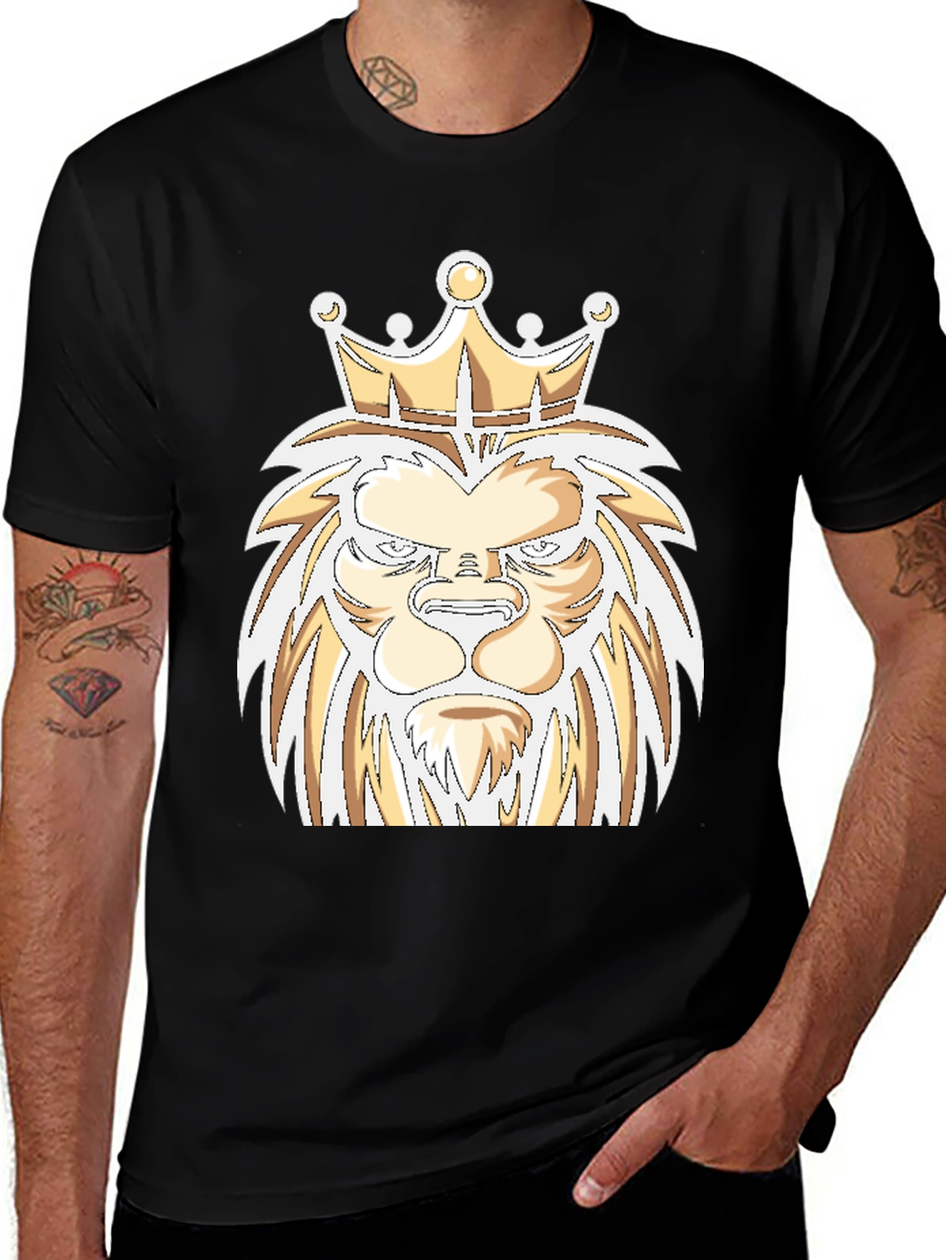 Lion King Graphic Tee - Bold Design Black Cotton