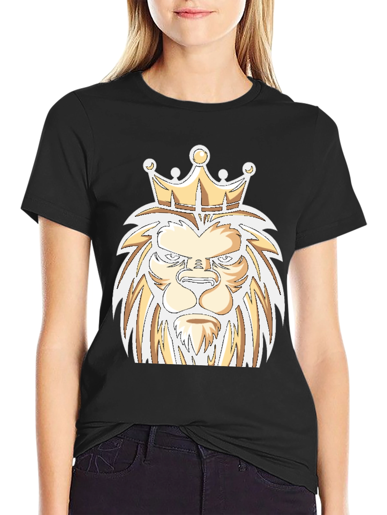 Lion King Graphic Tee - Bold Design Black Cotton