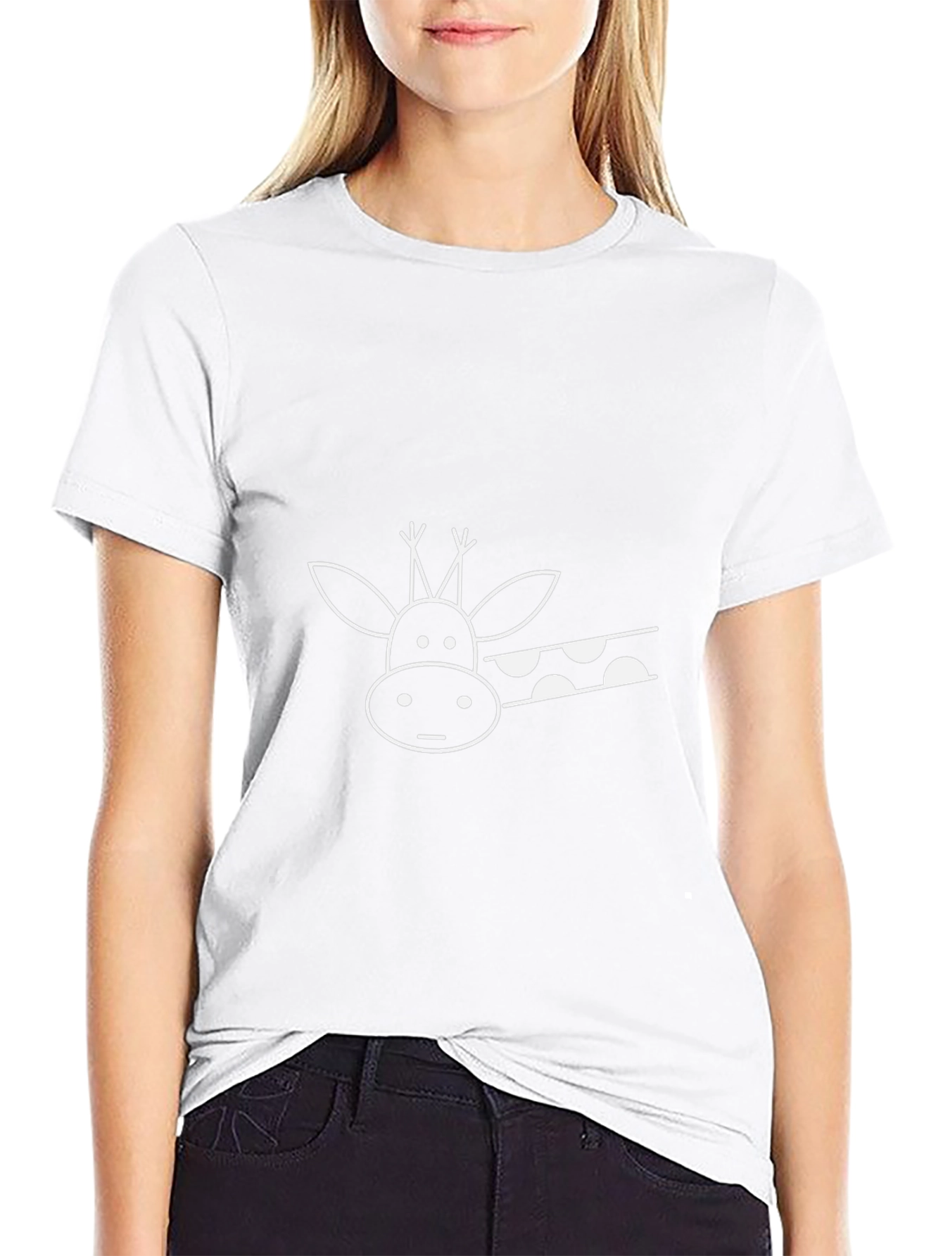Giraffe Graphic Black T-Shirt