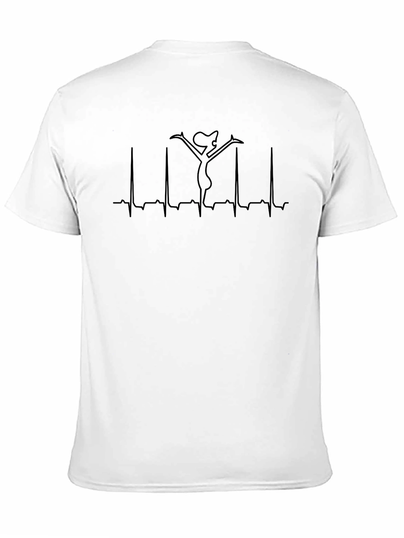 Heartbeat Dancer Graphic Tee - Black Crew Neck Shirt
