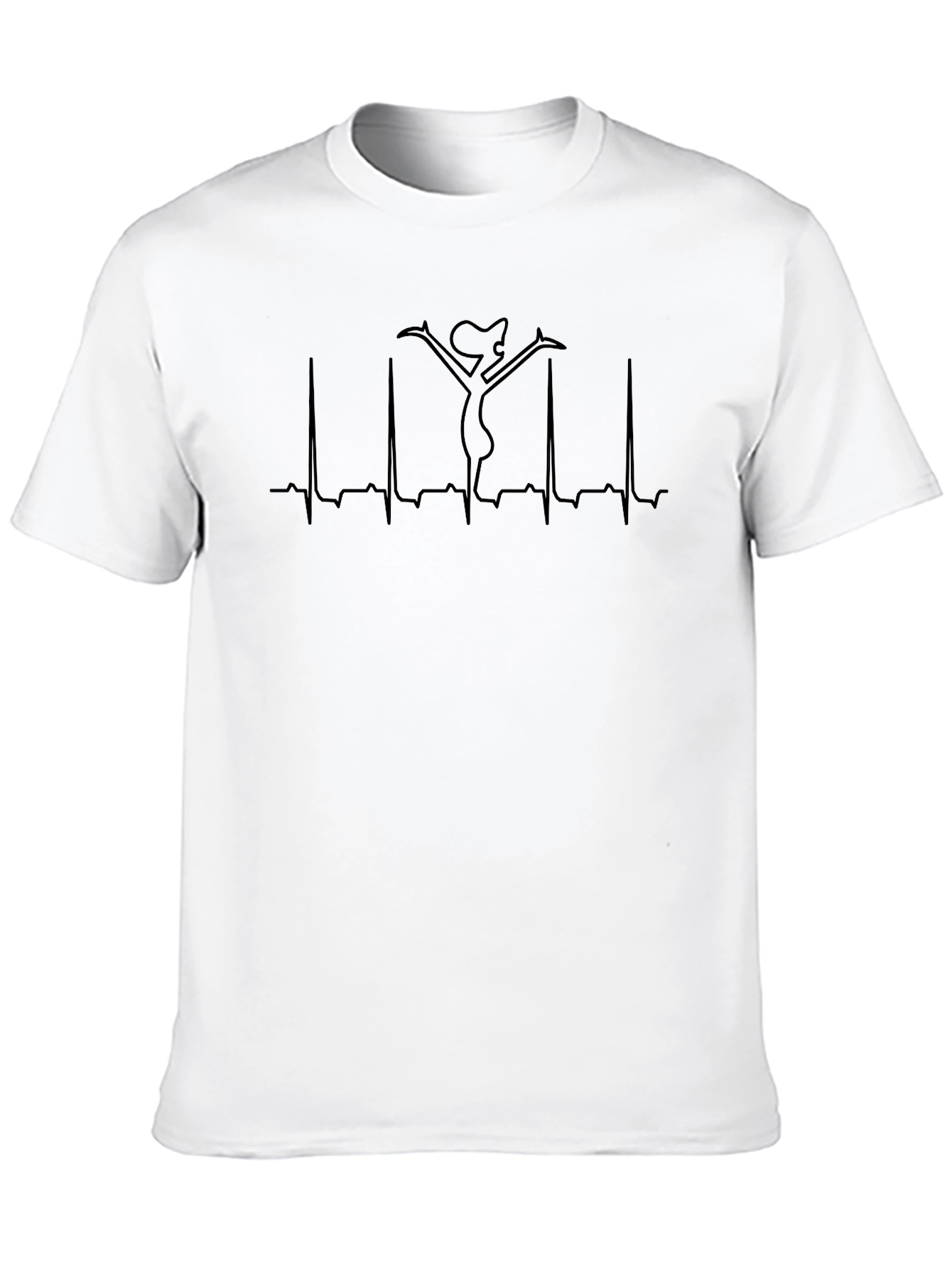 Heartbeat Dancer Graphic Tee - Black Crew Neck Shirt